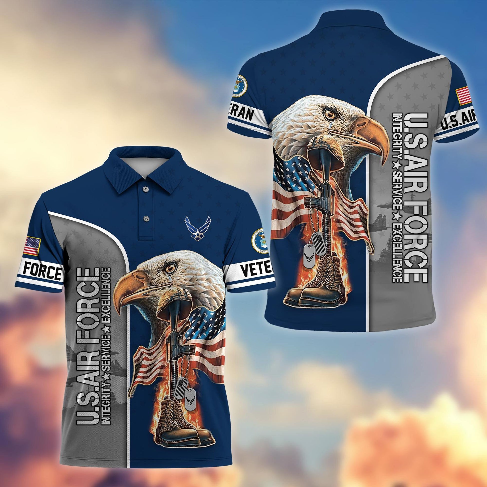 Premium US Veterans Polo Shirt BPHN030212, Gifts For US Veterans, Gifts On Father's Day, Independence Day, Veterans Day.