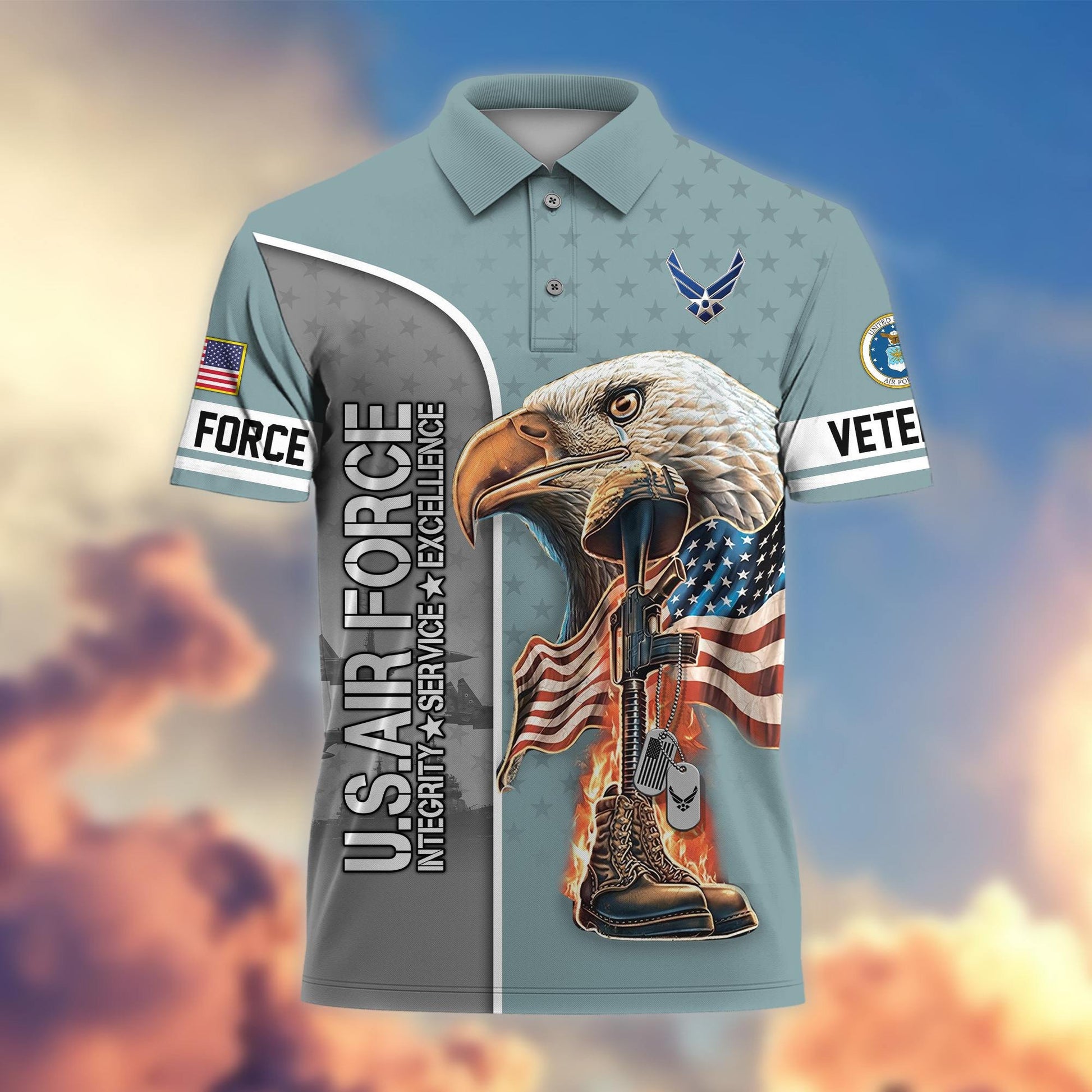 Premium US Veterans Polo Shirt BPHN030212, Gifts For US Veterans, Gifts On Father's Day, Independence Day, Veterans Day.