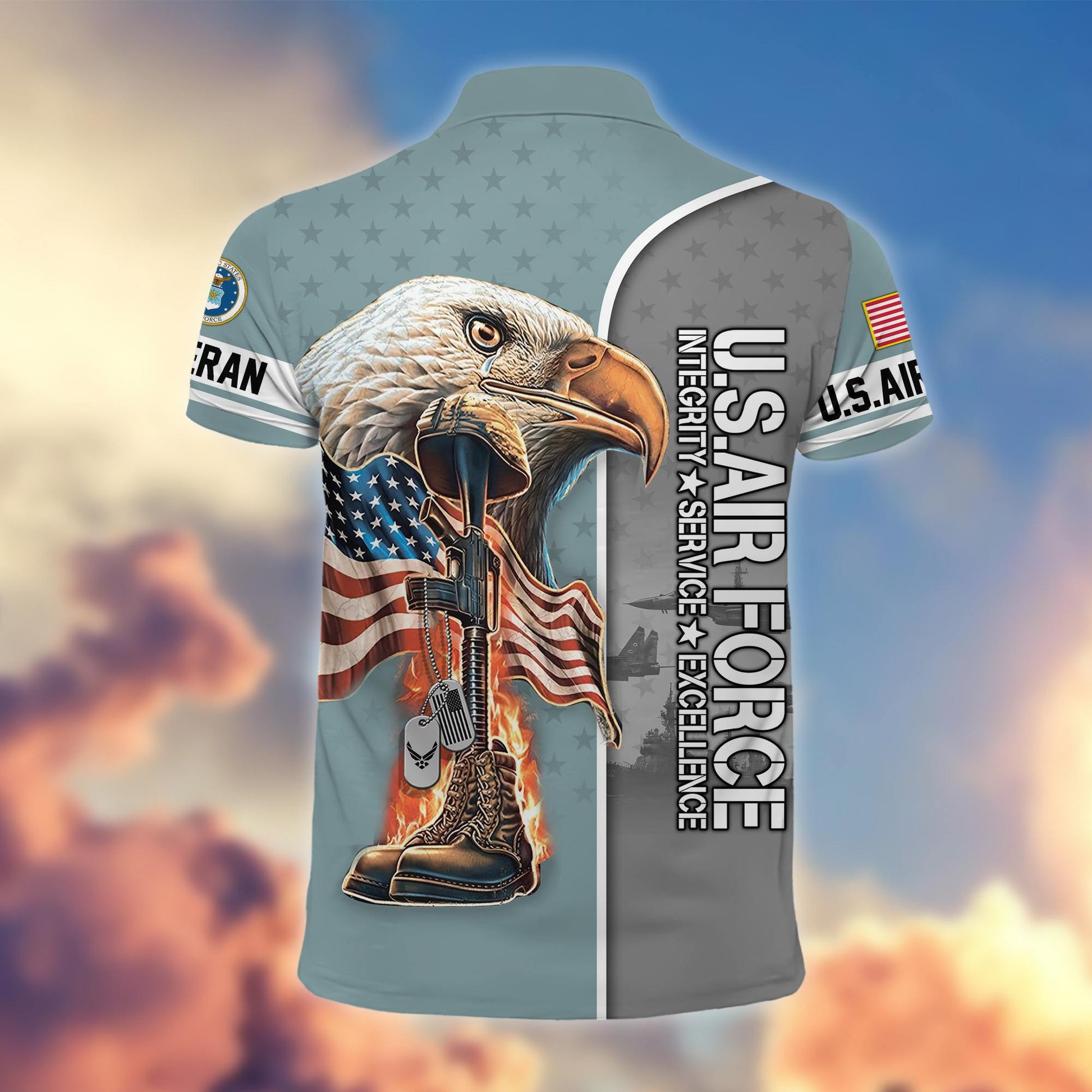 Premium US Veterans Polo Shirt BPHN030212, Gifts For US Veterans, Gifts On Father's Day, Independence Day, Veterans Day.