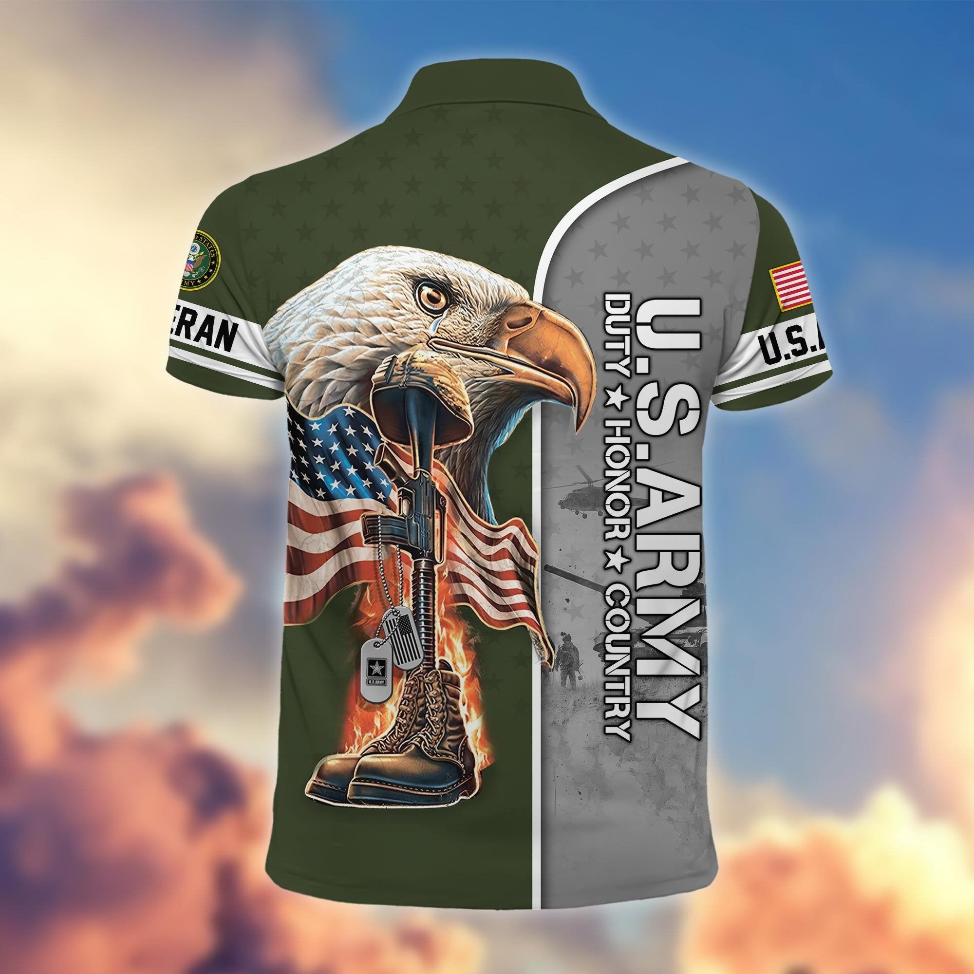 Premium US Veterans Polo Shirt BPHN030212, Gifts For US Veterans, Gifts On Father's Day, Independence Day, Veterans Day.