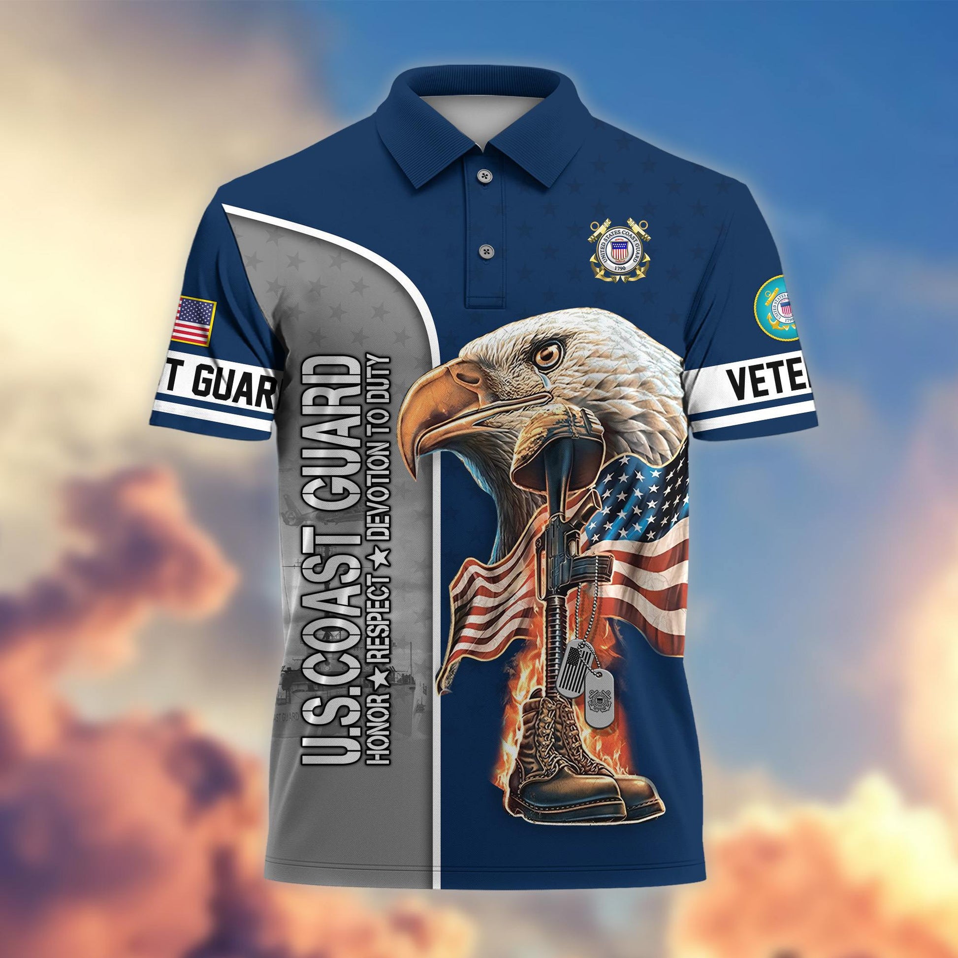 Premium US Veterans Polo Shirt BPHN030212, Gifts For US Veterans, Gifts On Father's Day, Independence Day, Veterans Day.