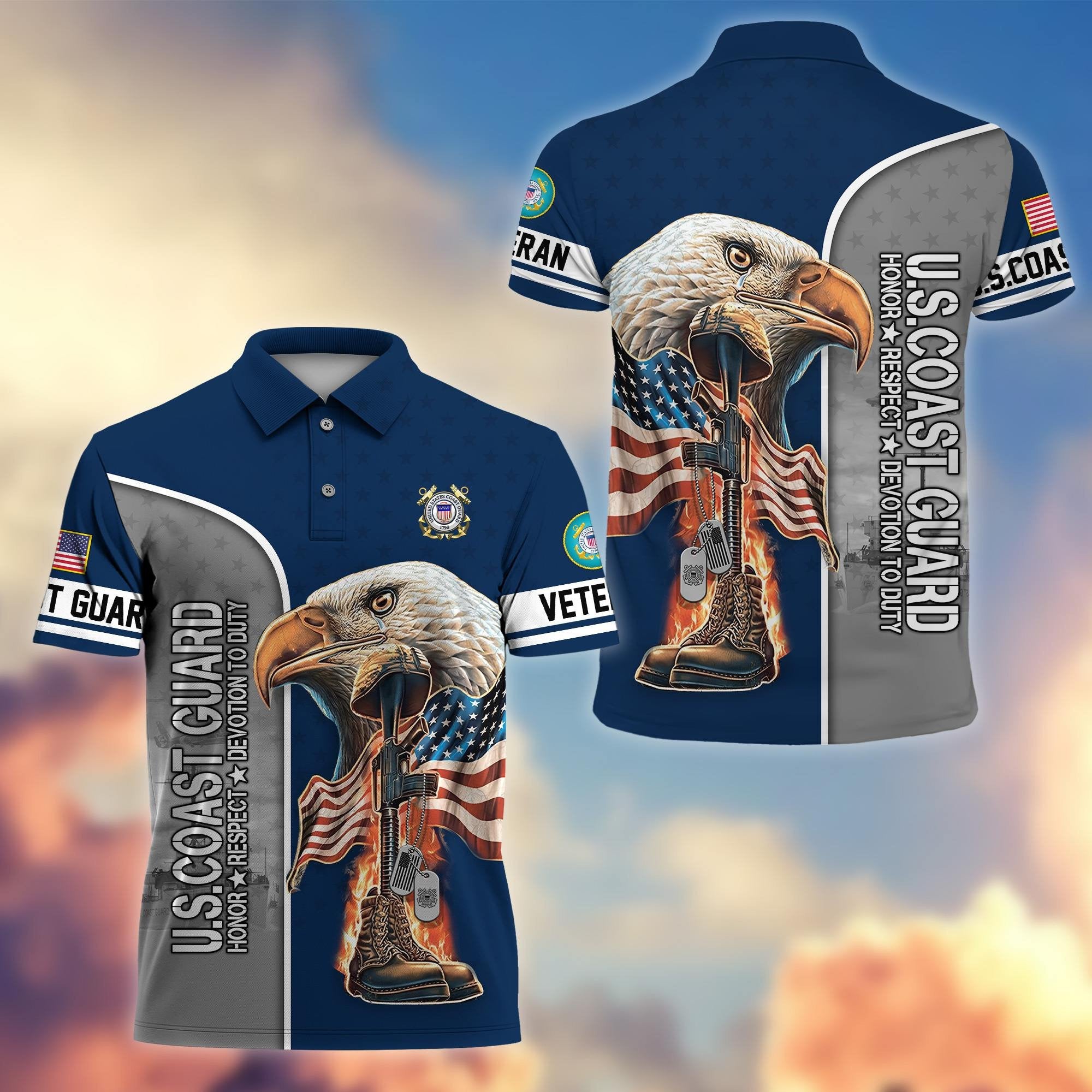 Premium US Veterans Polo Shirt BPHN030212, Gifts For US Veterans, Gifts On Father's Day, Independence Day, Veterans Day.