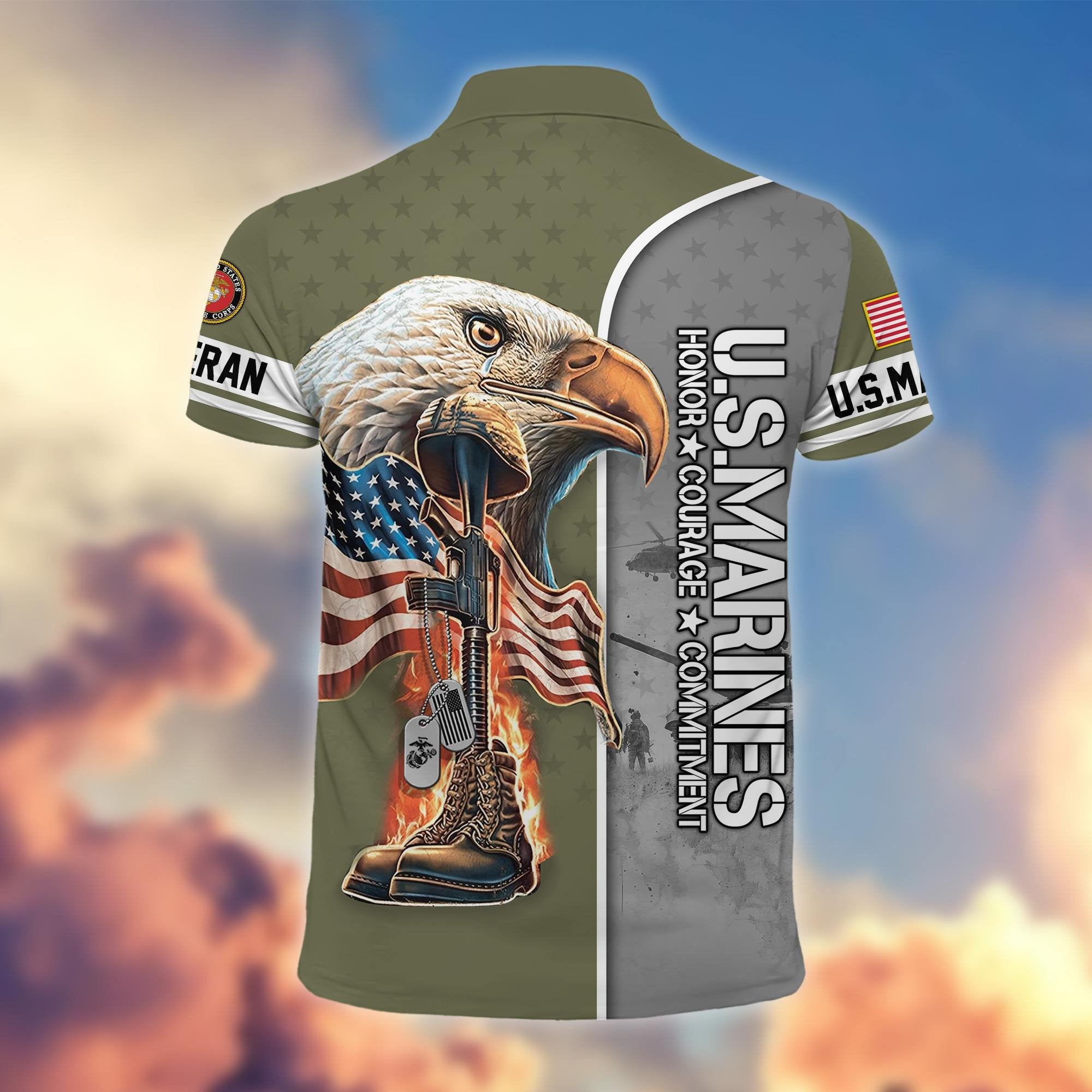 Premium US Veterans Polo Shirt BPHN030212, Gifts For US Veterans, Gifts On Father's Day, Independence Day, Veterans Day.