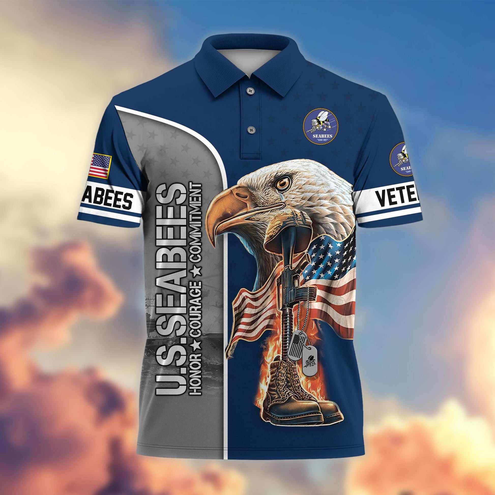 Premium US Veterans Polo Shirt BPHN030212, Gifts For US Veterans, Gifts On Father's Day, Independence Day, Veterans Day.