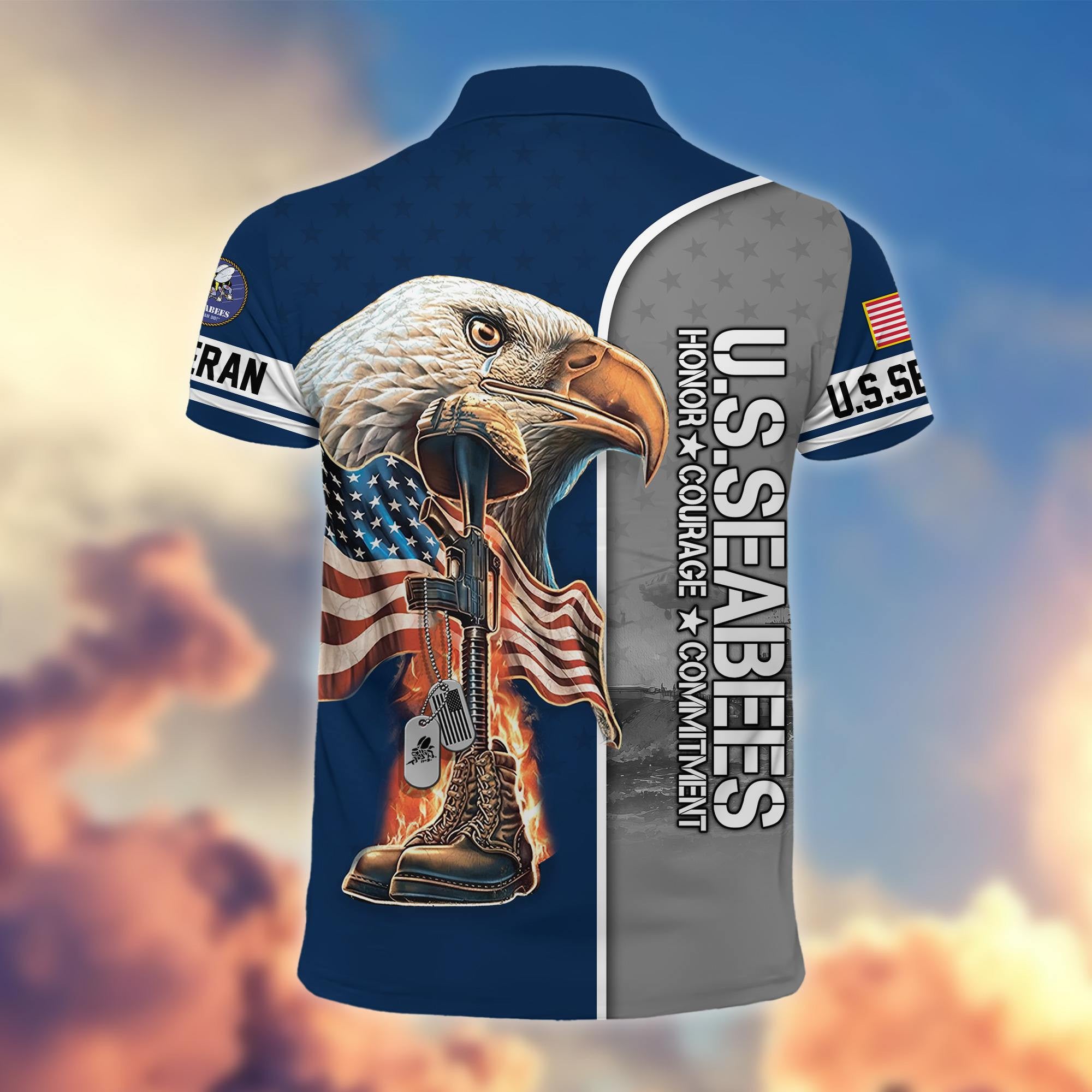 Premium US Veterans Polo Shirt BPHN030212, Gifts For US Veterans, Gifts On Father's Day, Independence Day, Veterans Day.