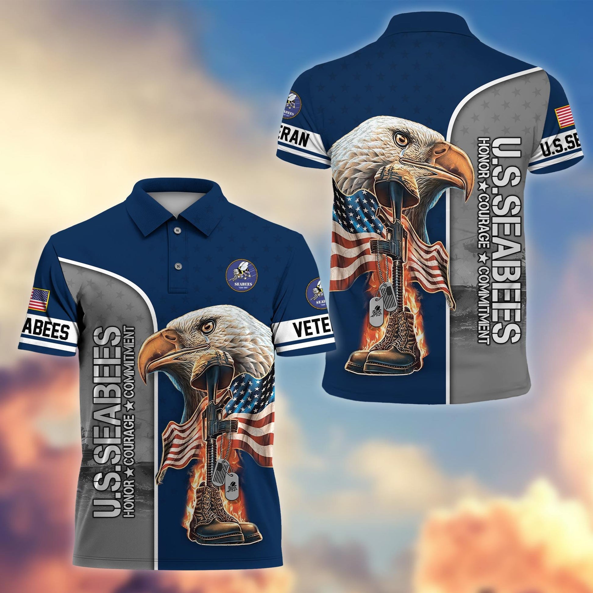 Premium US Veterans Polo Shirt BPHN030212, Gifts For US Veterans, Gifts On Father's Day, Independence Day, Veterans Day.