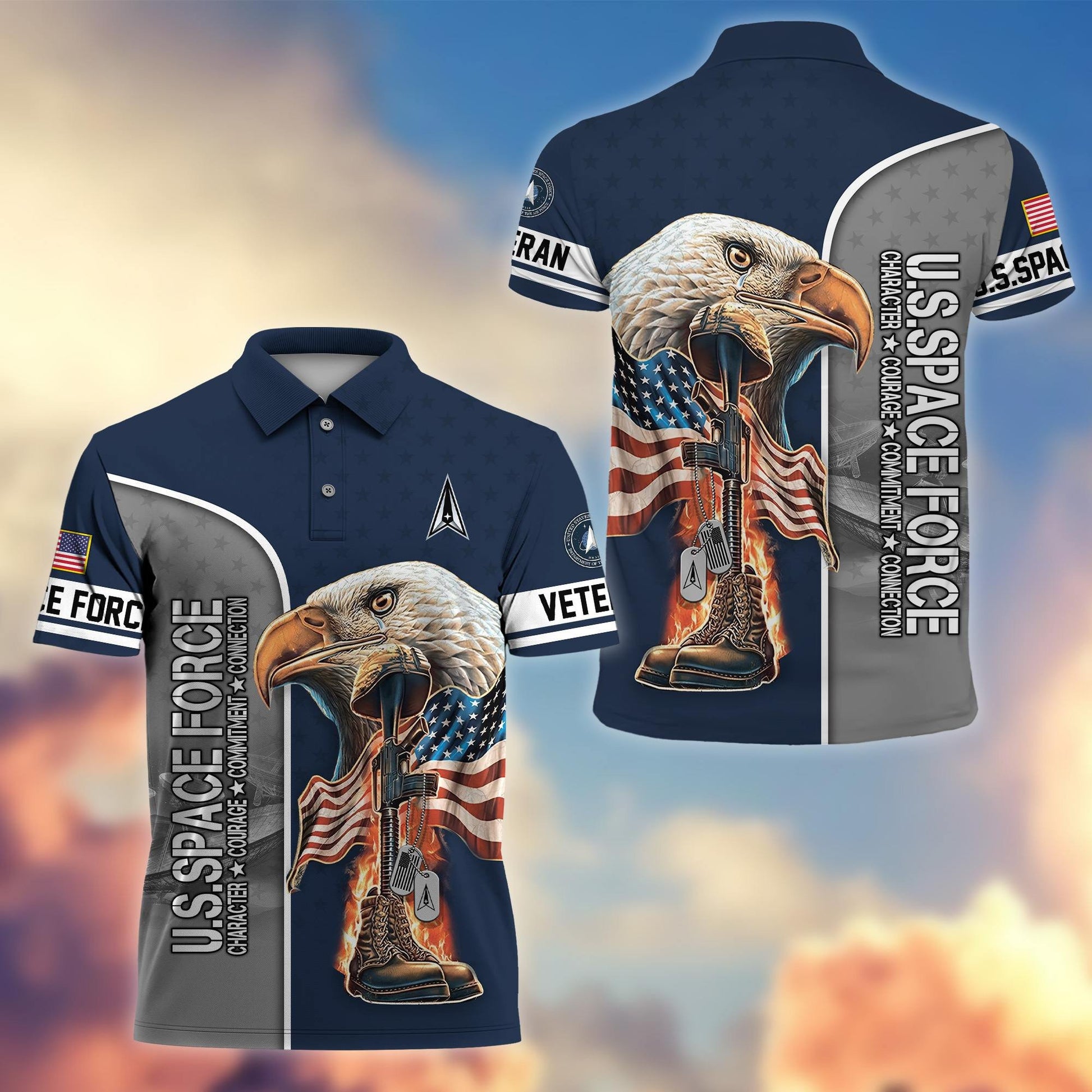 Premium US Veterans Polo Shirt BPHN030212, Gifts For US Veterans, Gifts On Father's Day, Independence Day, Veterans Day.