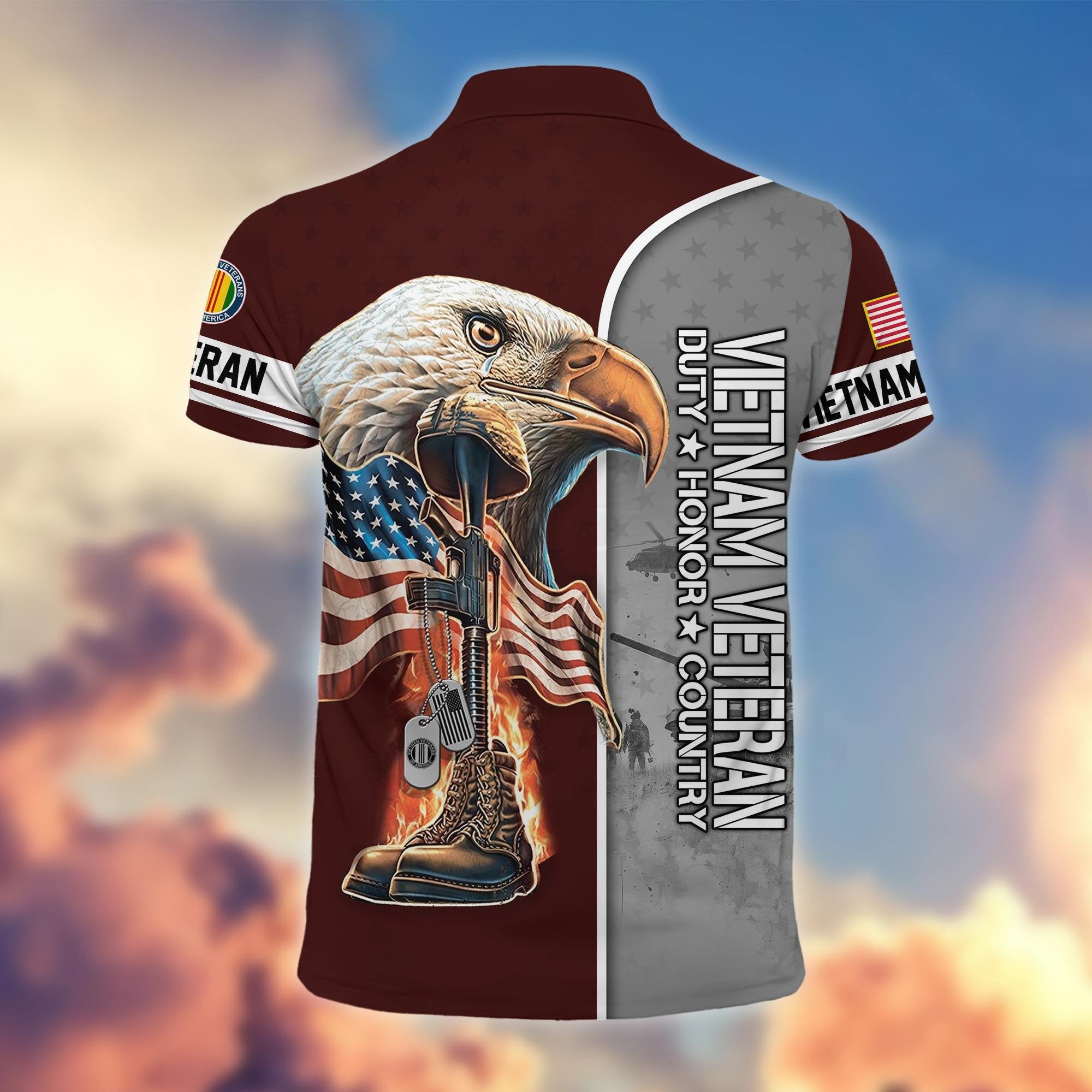 Premium US Veterans Polo Shirt BPHN030212, Gifts For US Veterans, Gifts On Father's Day, Independence Day, Veterans Day.