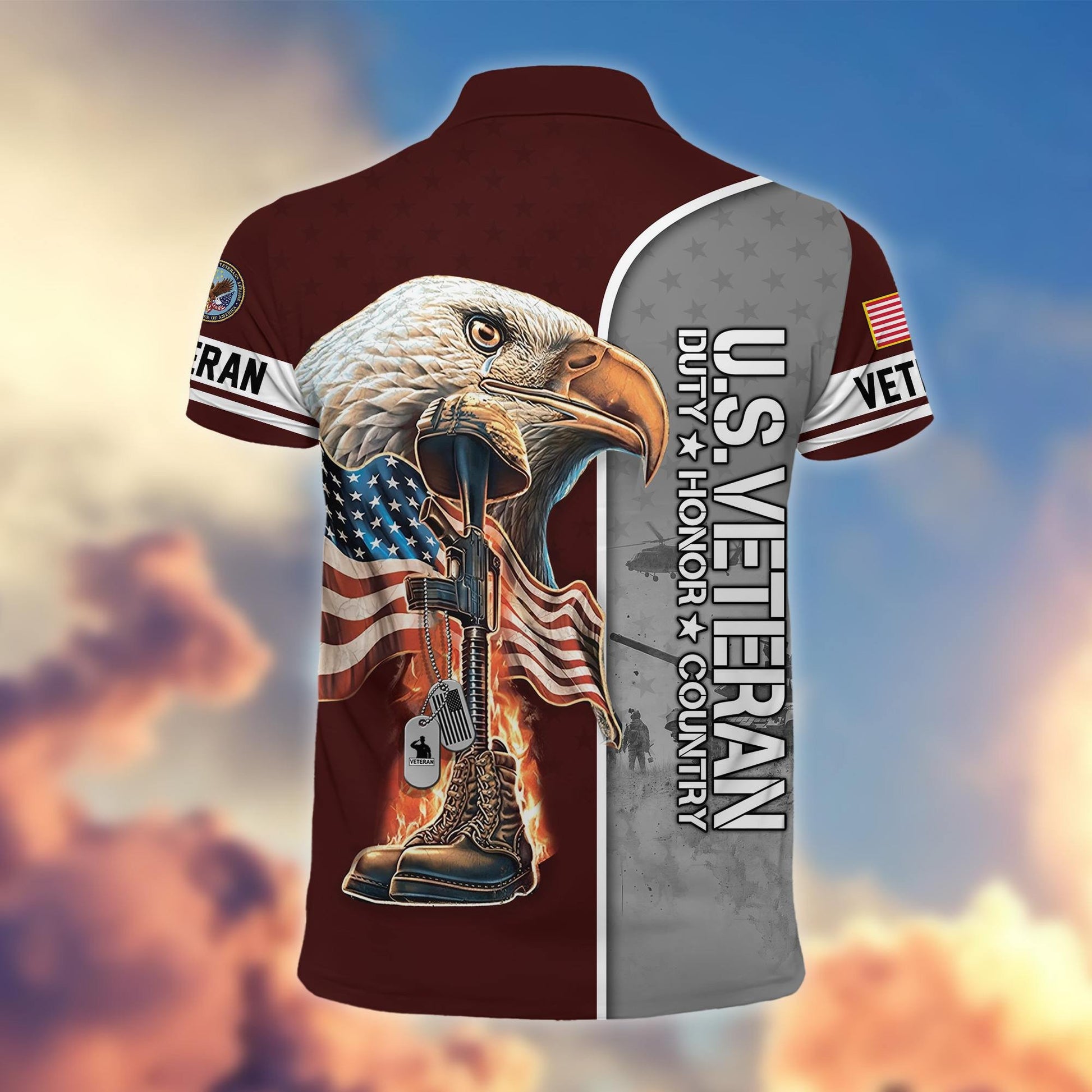 Premium US Veterans Polo Shirt BPHN030212, Gifts For US Veterans, Gifts On Father's Day, Independence Day, Veterans Day.