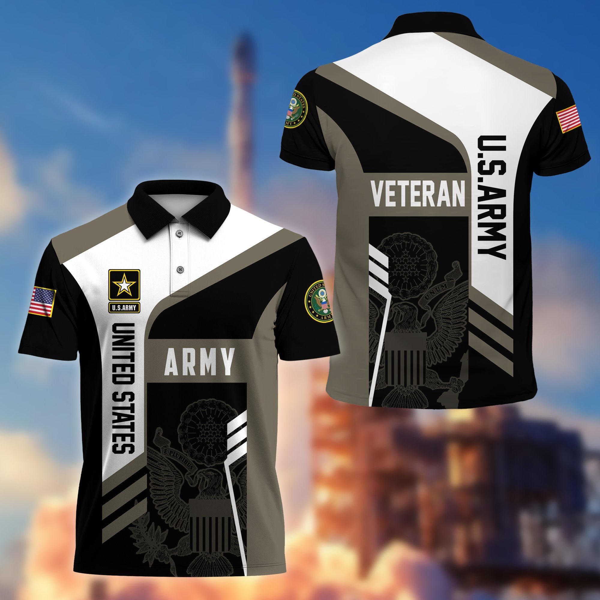 Premium US Veterans Polo Shirt BPVC050201, Gifts For Dad, For Husband, Gifts For US Veterans, Gifts On Father's Day, Independence Day, Veterans Day.