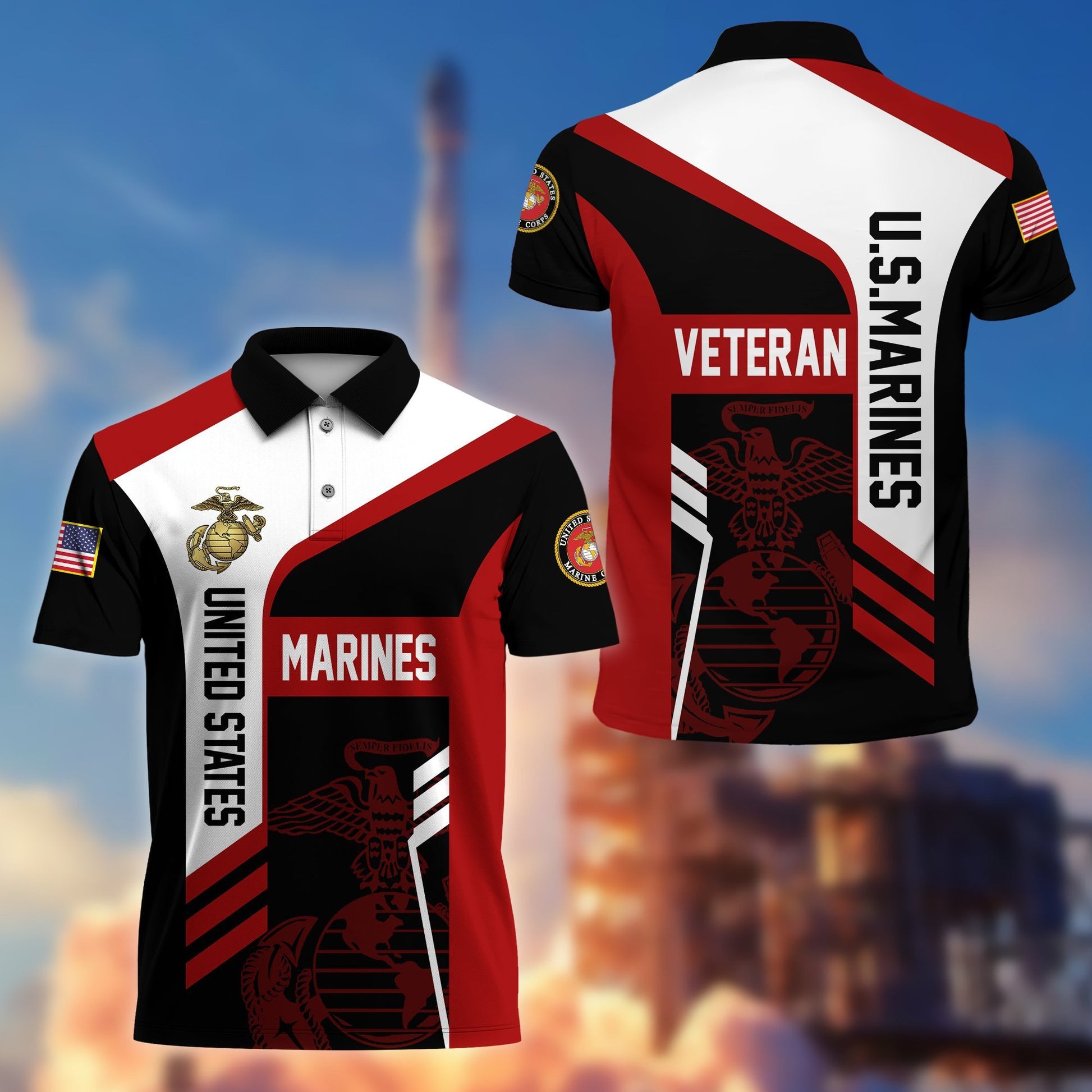 Premium US Veterans Polo Shirt BPVC050201, Gifts For Dad, For Husband, Gifts For US Veterans, Gifts On Father's Day, Independence Day, Veterans Day.
