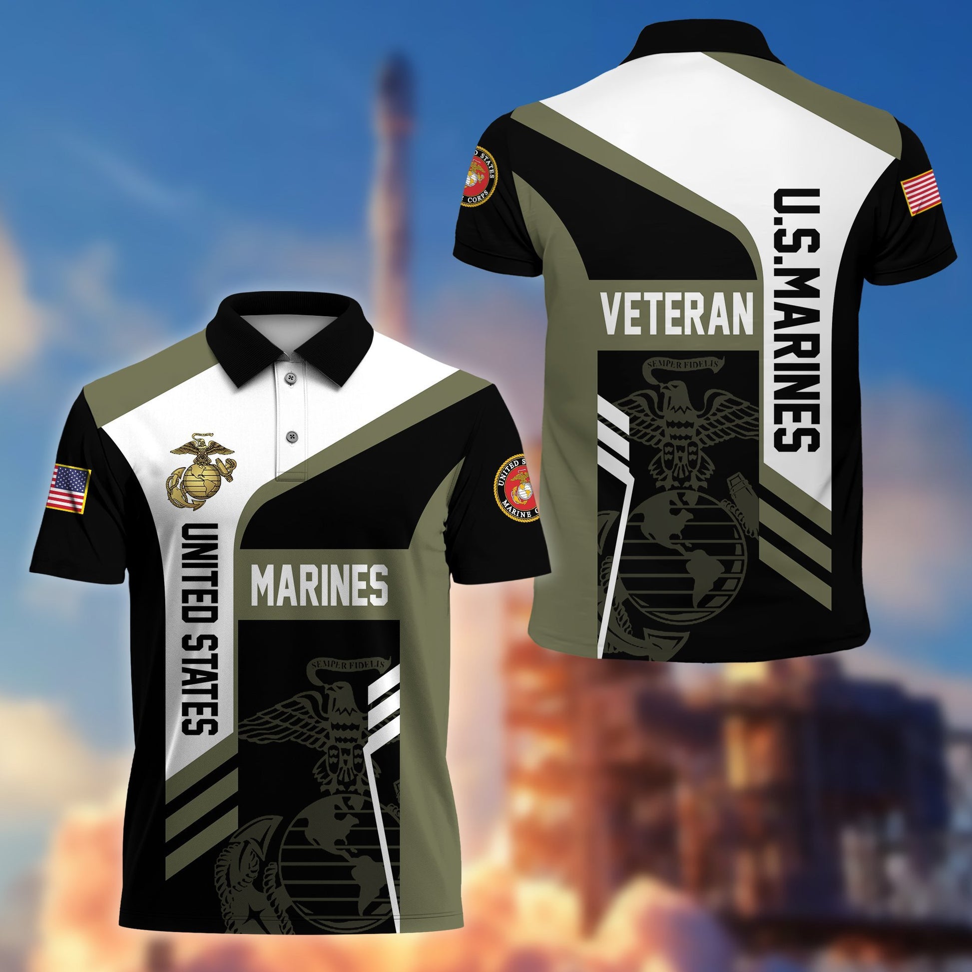 Premium US Veterans Polo Shirt BPVC050201, Gifts For Dad, For Husband, Gifts For US Veterans, Gifts On Father's Day, Independence Day, Veterans Day.