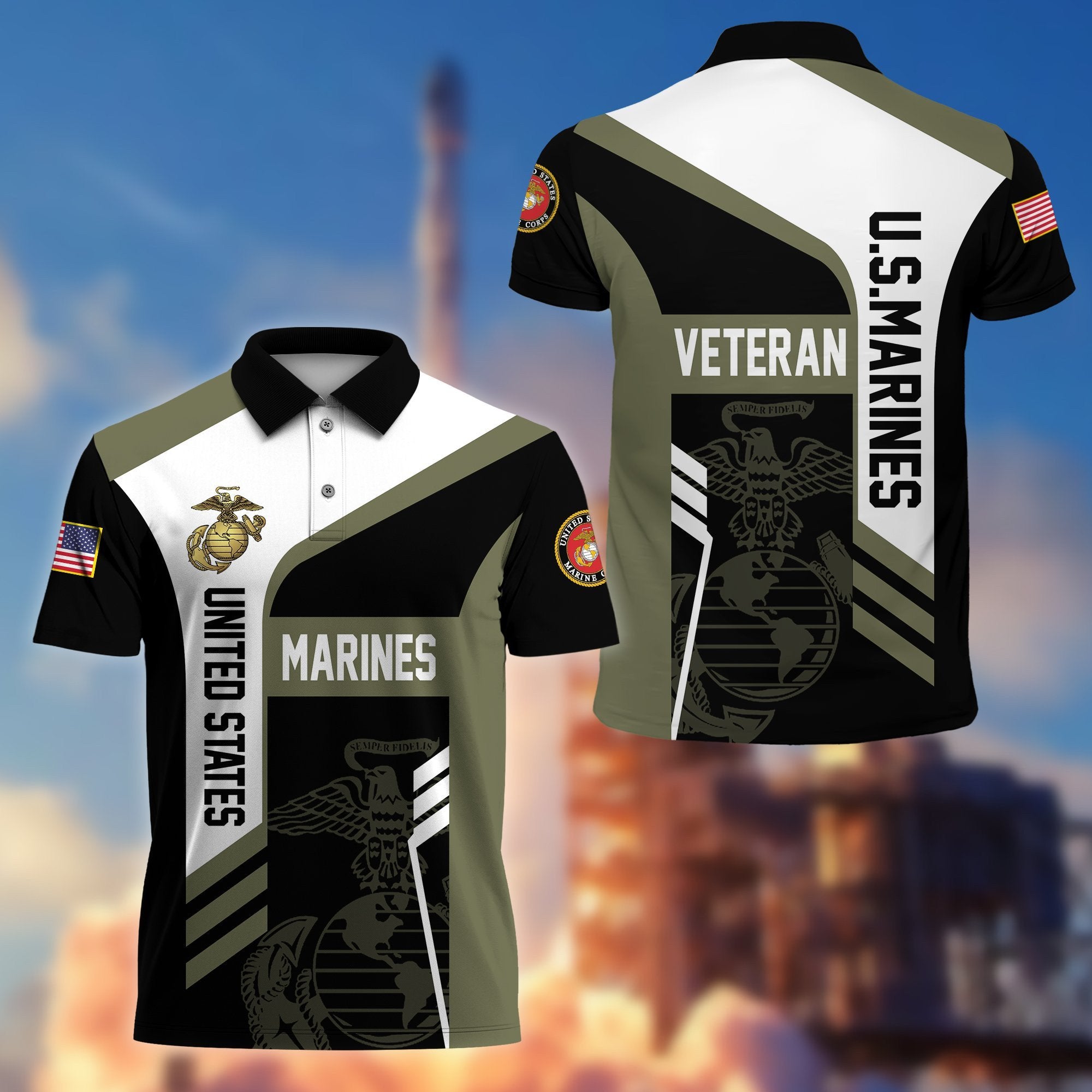 Premium US Veterans Polo Shirt BPVC050201, Gifts For Dad, For Husband, Gifts For US Veterans, Gifts On Father's Day, Independence Day, Veterans Day.