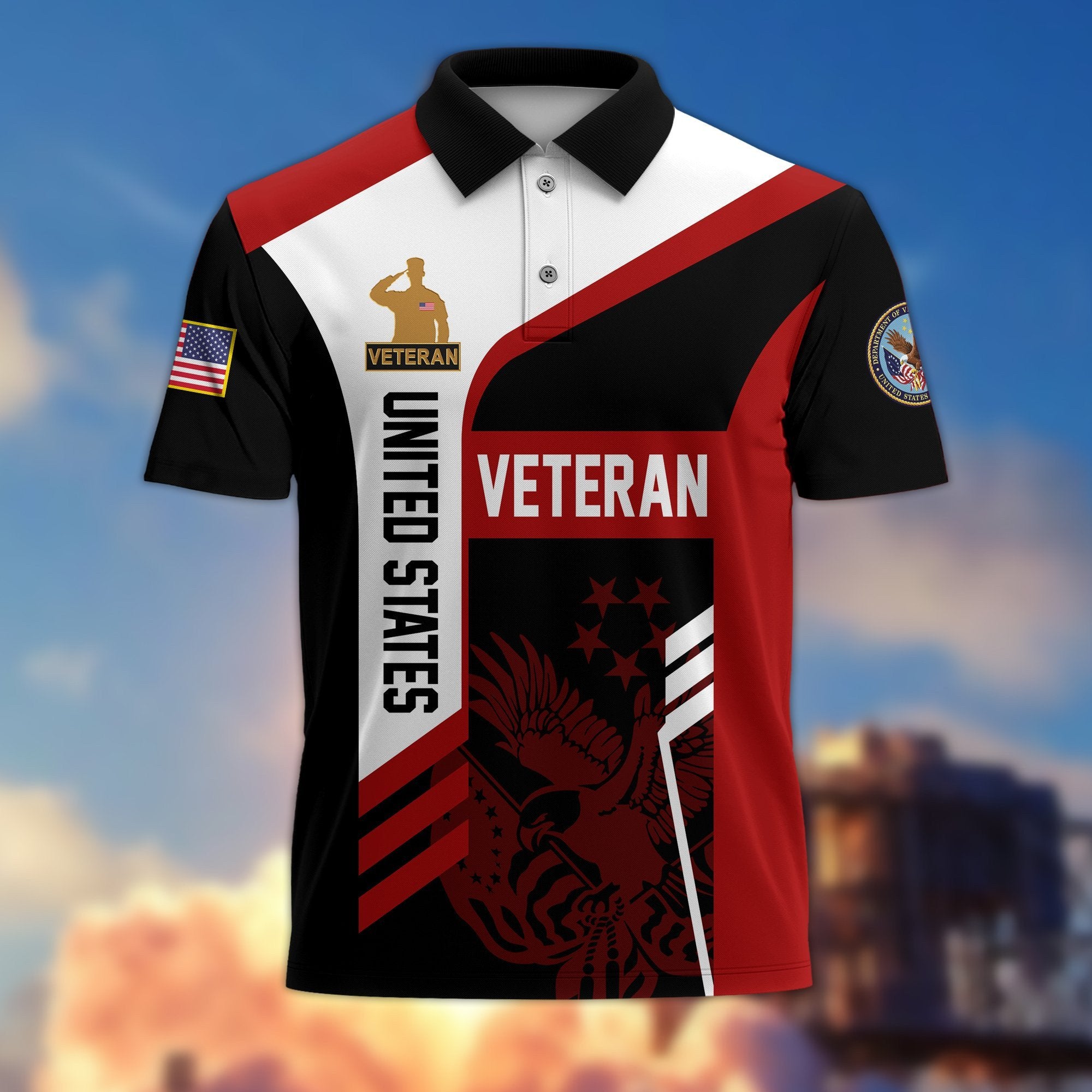 Premium US Veterans Polo Shirt BPVC050201, Gifts For Dad, For Husband, Gifts For US Veterans, Gifts On Father's Day, Independence Day, Veterans Day.