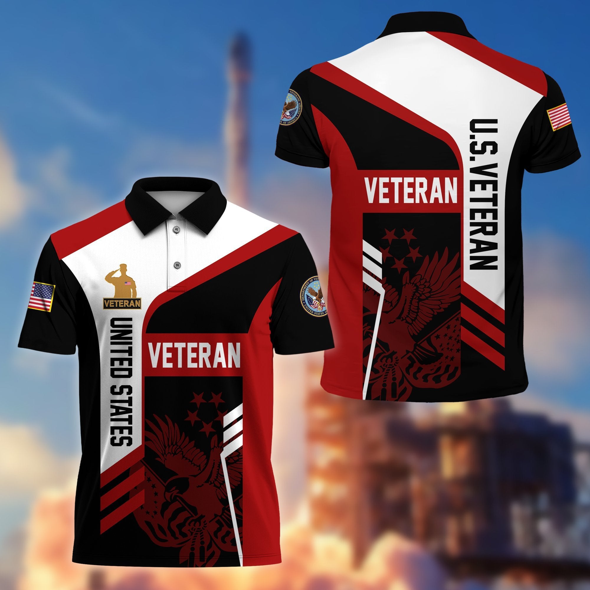 Premium US Veterans Polo Shirt BPVC050201, Gifts For Dad, For Husband, Gifts For US Veterans, Gifts On Father's Day, Independence Day, Veterans Day.