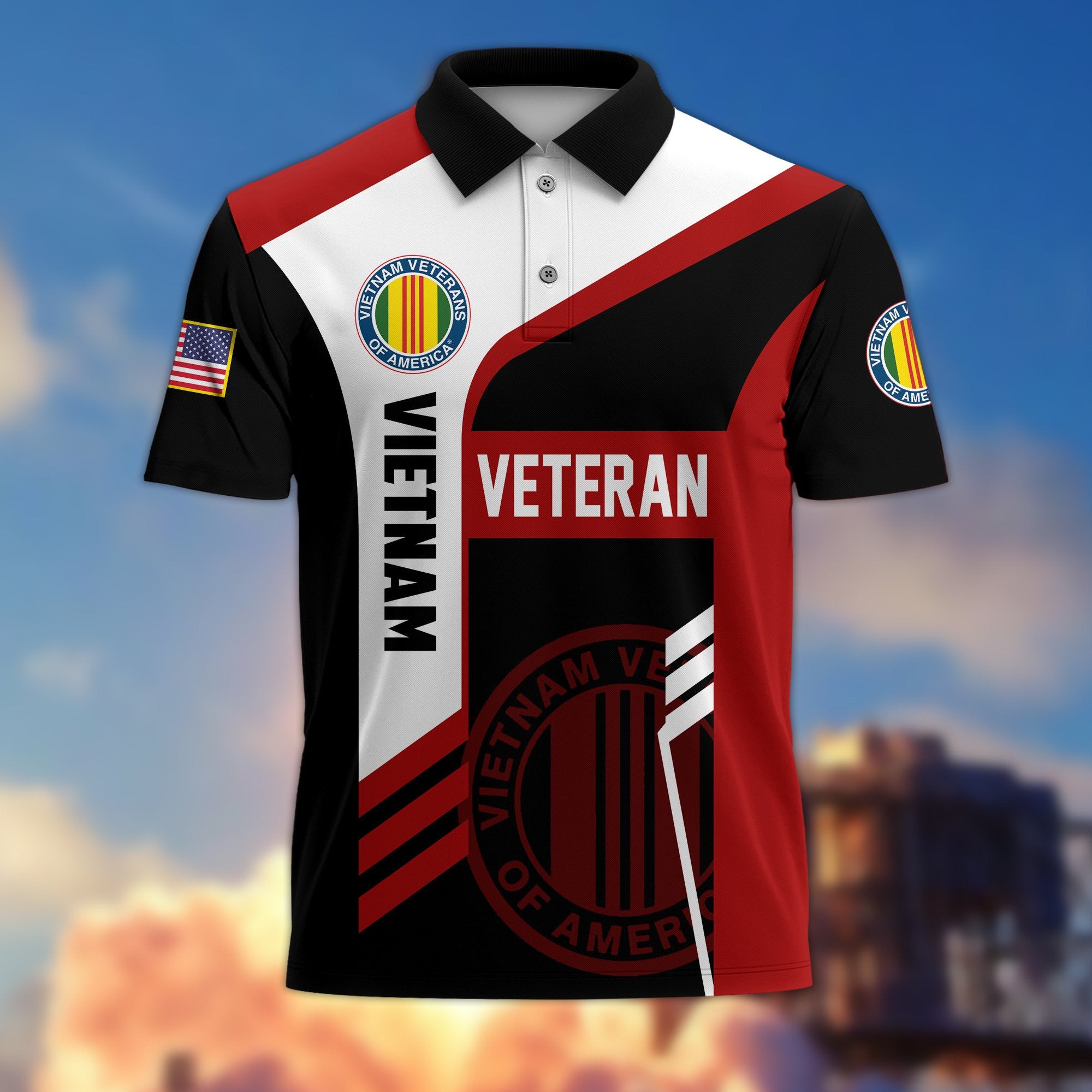 Premium US Veterans Polo Shirt BPVC050201, Gifts For Dad, For Husband, Gifts For US Veterans, Gifts On Father's Day, Independence Day, Veterans Day.