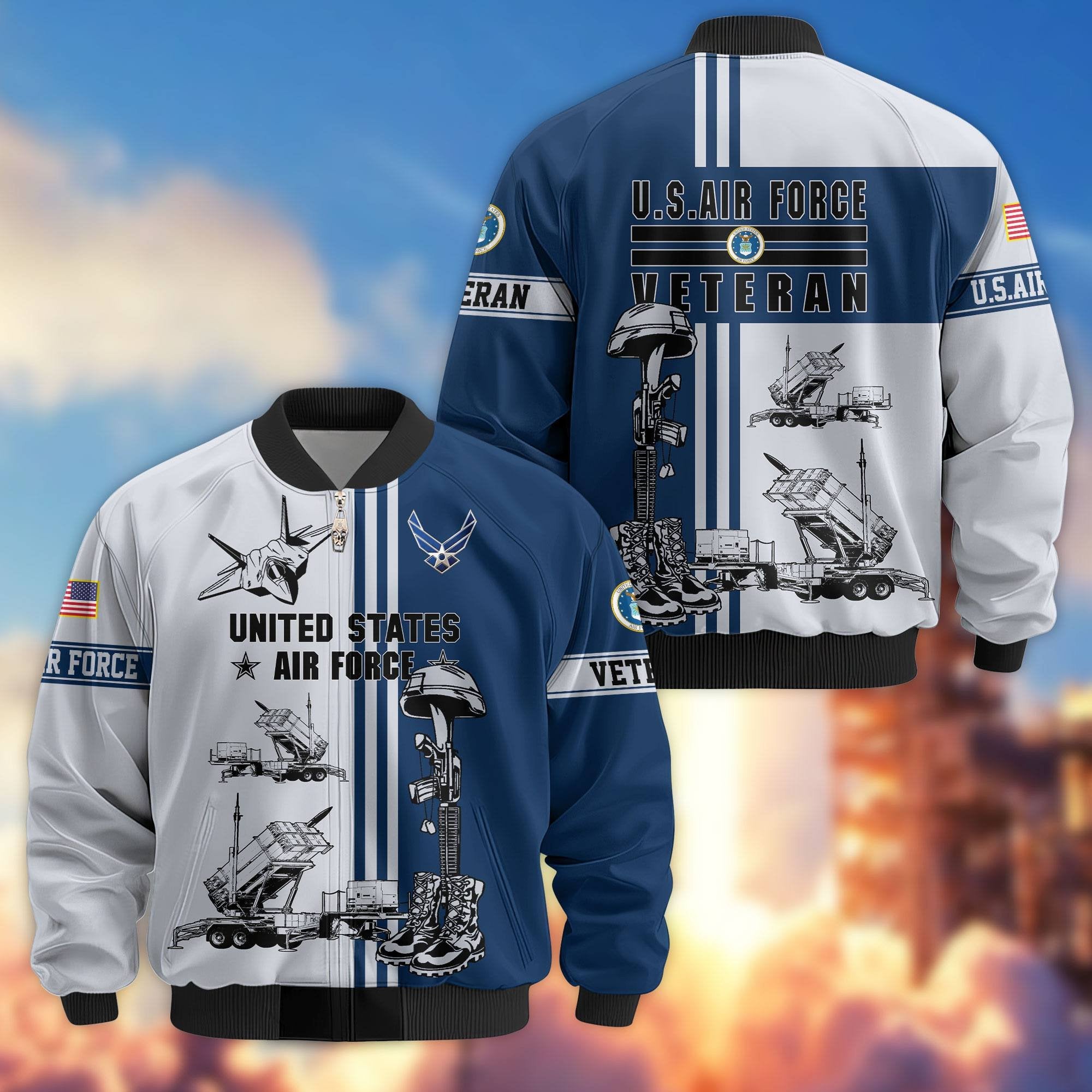 Premium US Veterans Bomber Jacket BPHN220111, Gifts For Dad, Gifts For US Veterans, Gifts For US Veterans, Gifts On Father's Day, Independence Day, Veterans Day.