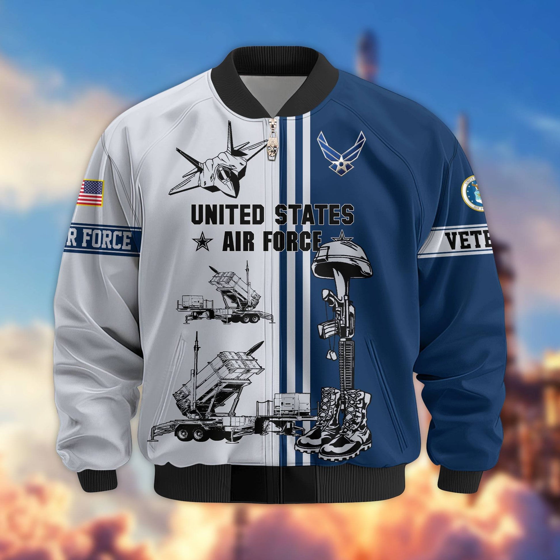 Premium US Veterans Bomber Jacket BPHN220111, Gifts For Dad, Gifts For US Veterans, Gifts For US Veterans, Gifts On Father's Day, Independence Day, Veterans Day.