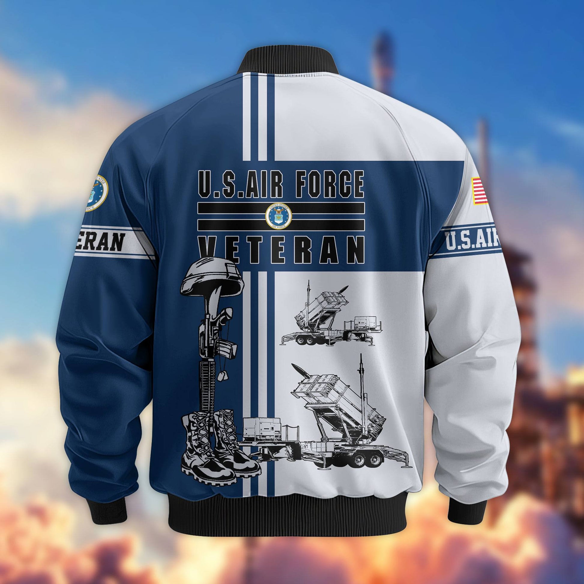 Premium US Veterans Bomber Jacket BPHN220111, Gifts For Dad, Gifts For US Veterans, Gifts For US Veterans, Gifts On Father's Day, Independence Day, Veterans Day.