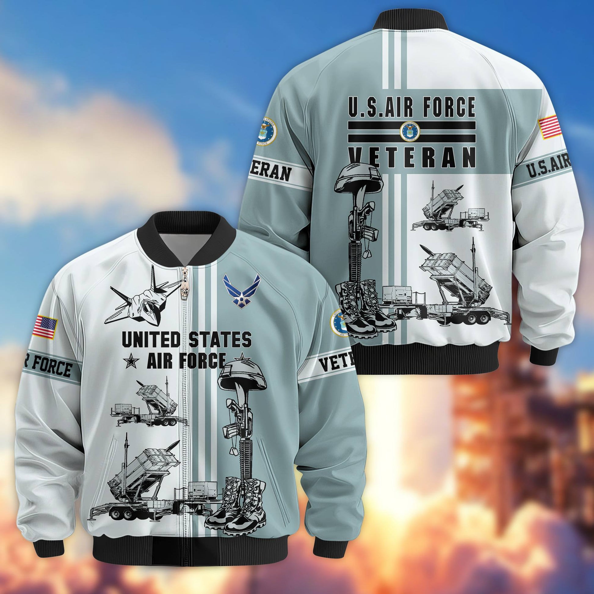 Premium US Veterans Bomber Jacket BPHN220111, Gifts For Dad, Gifts For US Veterans, Gifts For US Veterans, Gifts On Father's Day, Independence Day, Veterans Day.