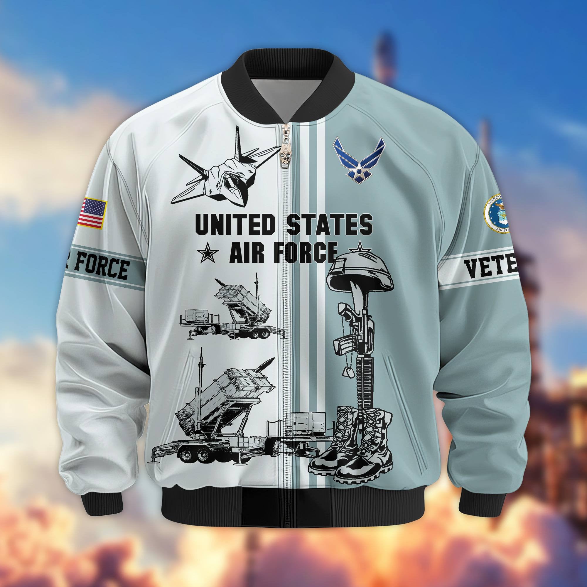 Premium US Veterans Bomber Jacket BPHN220111, Gifts For Dad, Gifts For US Veterans, Gifts For US Veterans, Gifts On Father's Day, Independence Day, Veterans Day.