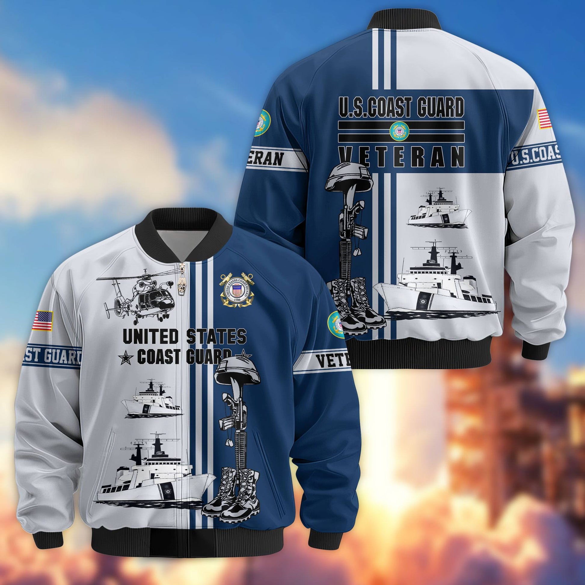 Premium US Veterans Bomber Jacket BPHN220111, Gifts For Dad, Gifts For US Veterans, Gifts For US Veterans, Gifts On Father's Day, Independence Day, Veterans Day.