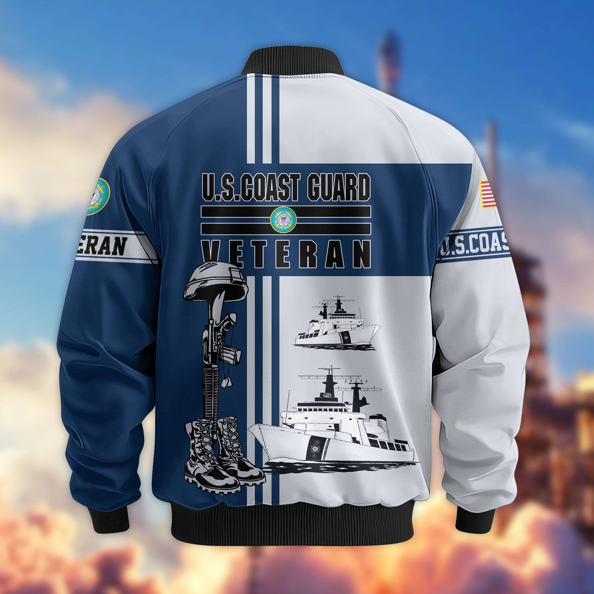 Premium US Veterans Bomber Jacket BPHN220111, Gifts For Dad, Gifts For US Veterans, Gifts For US Veterans, Gifts On Father's Day, Independence Day, Veterans Day.