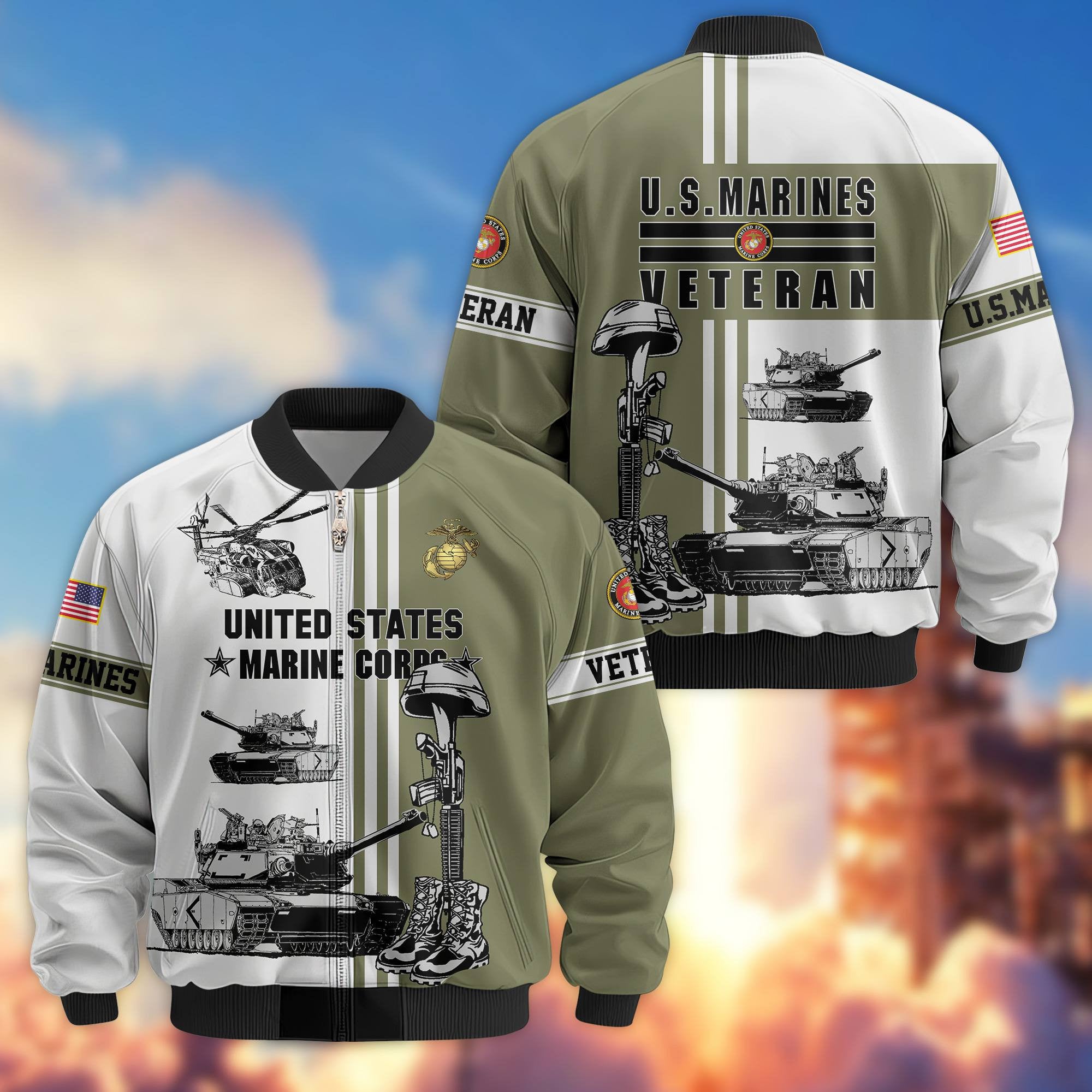 Premium US Veterans Bomber Jacket BPHN220111, Gifts For Dad, Gifts For US Veterans, Gifts For US Veterans, Gifts On Father's Day, Independence Day, Veterans Day.