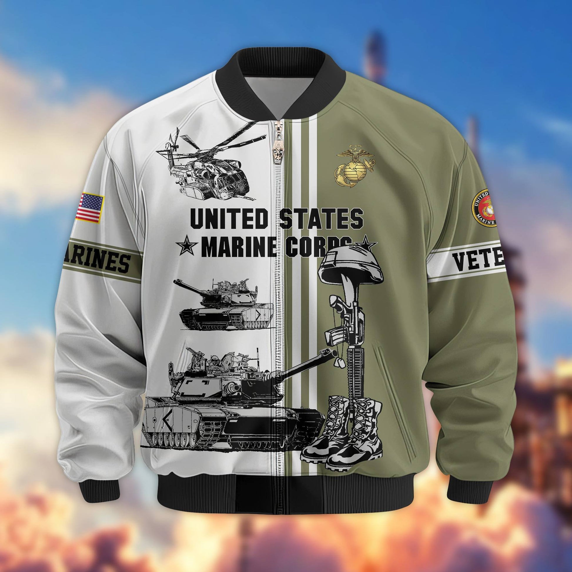 Premium US Veterans Bomber Jacket BPHN220111, Gifts For Dad, Gifts For US Veterans, Gifts For US Veterans, Gifts On Father's Day, Independence Day, Veterans Day.