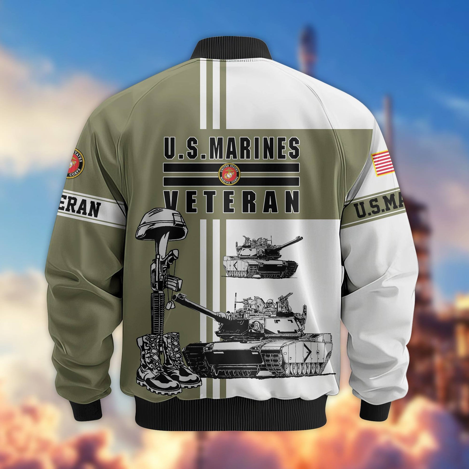 Premium US Veterans Bomber Jacket BPHN220111, Gifts For Dad, Gifts For US Veterans, Gifts For US Veterans, Gifts On Father's Day, Independence Day, Veterans Day.