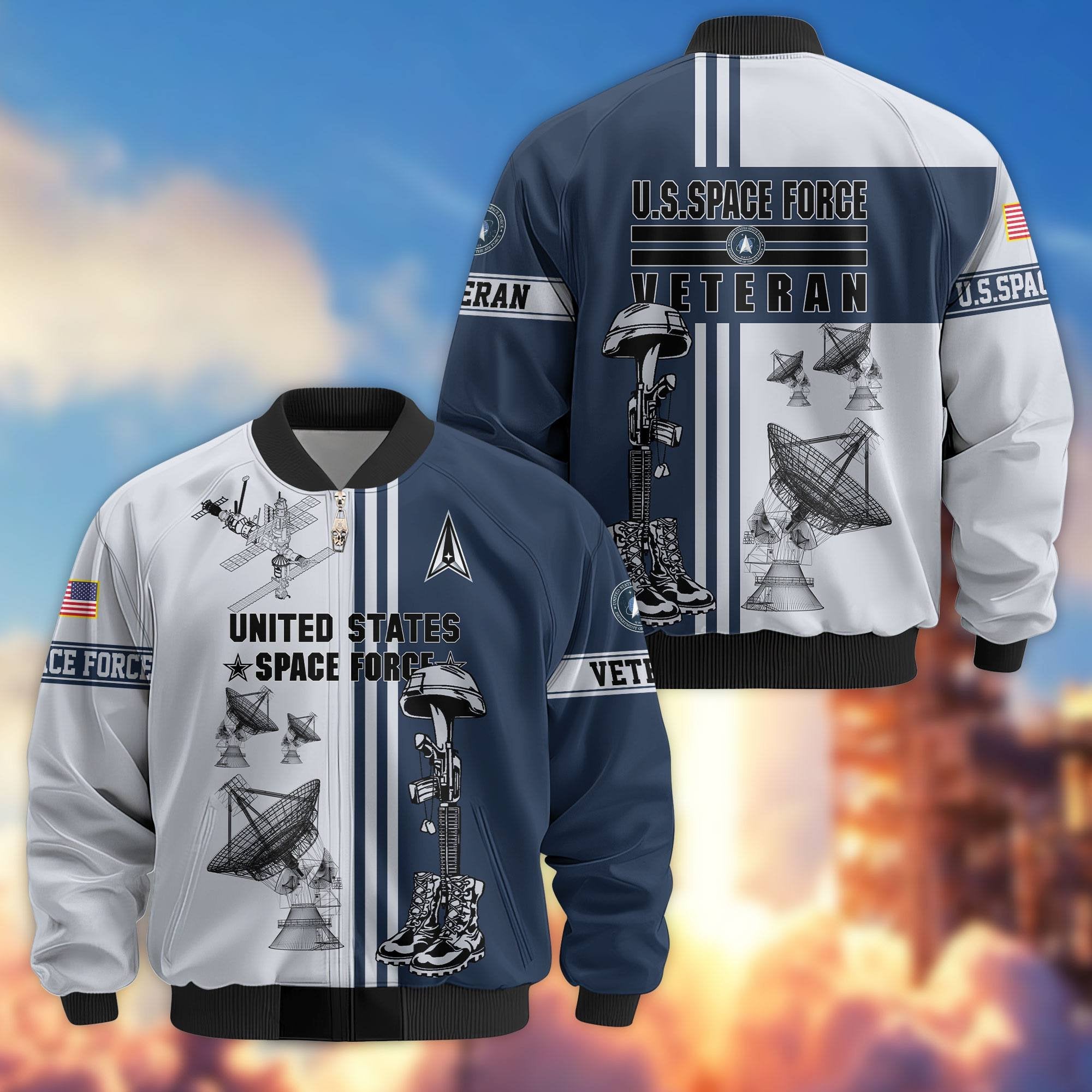 Premium US Veterans Bomber Jacket BPHN220111, Gifts For Dad, Gifts For US Veterans, Gifts For US Veterans, Gifts On Father's Day, Independence Day, Veterans Day.