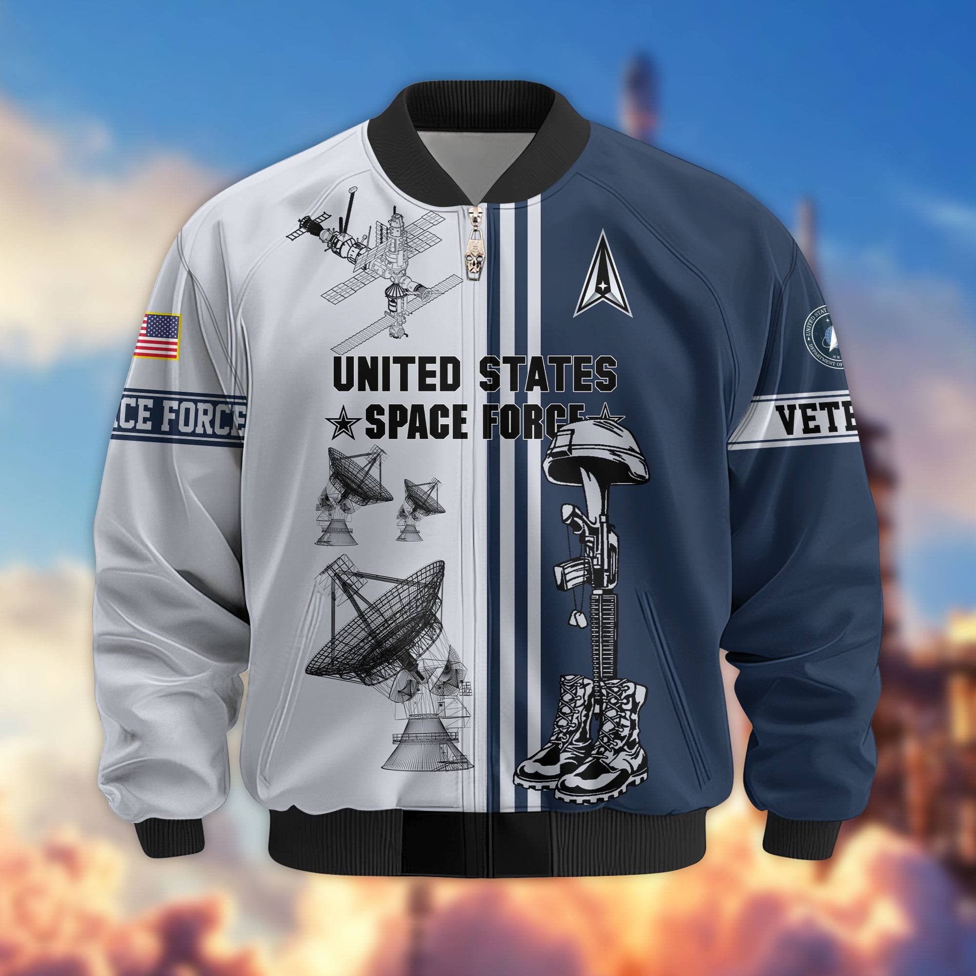 Premium US Veterans Bomber Jacket BPHN220111, Gifts For Dad, Gifts For US Veterans, Gifts For US Veterans, Gifts On Father's Day, Independence Day, Veterans Day.