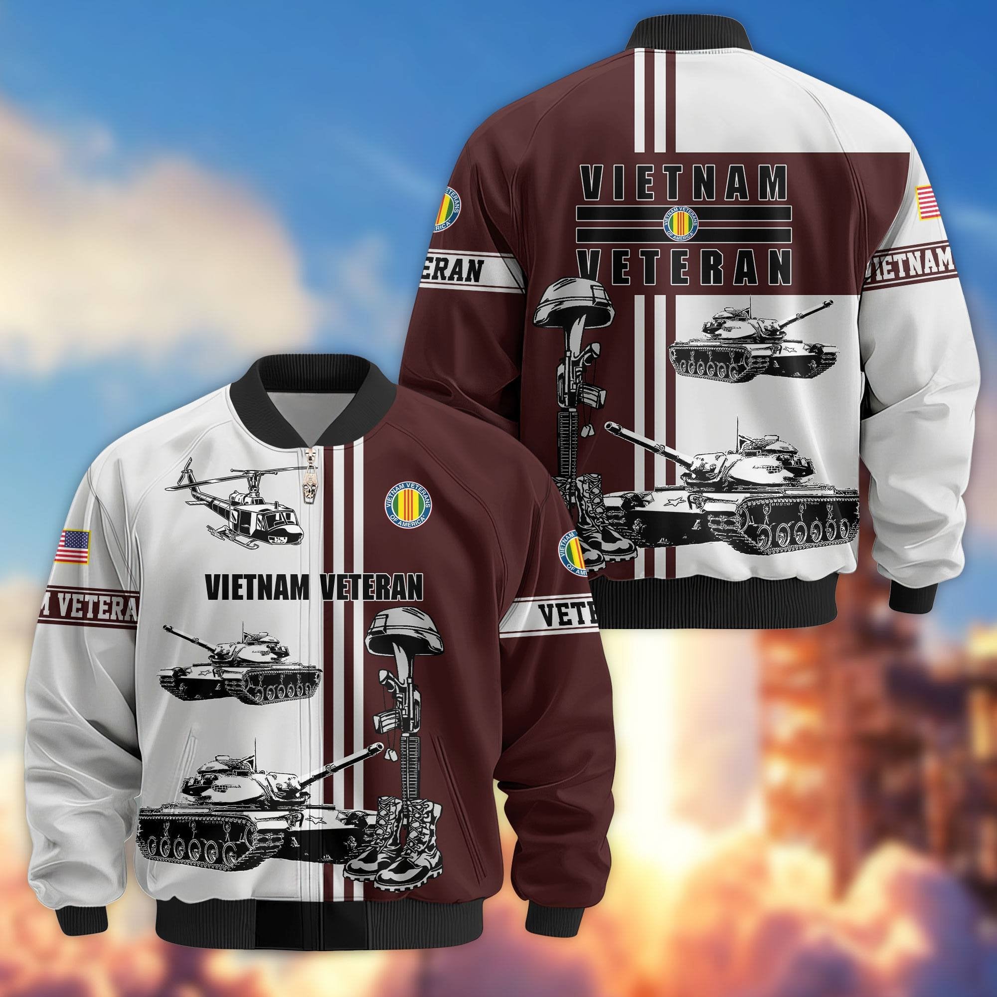 Premium US Veterans Bomber Jacket BPHN220111, Gifts For Dad, Gifts For US Veterans, Gifts For US Veterans, Gifts On Father's Day, Independence Day, Veterans Day.