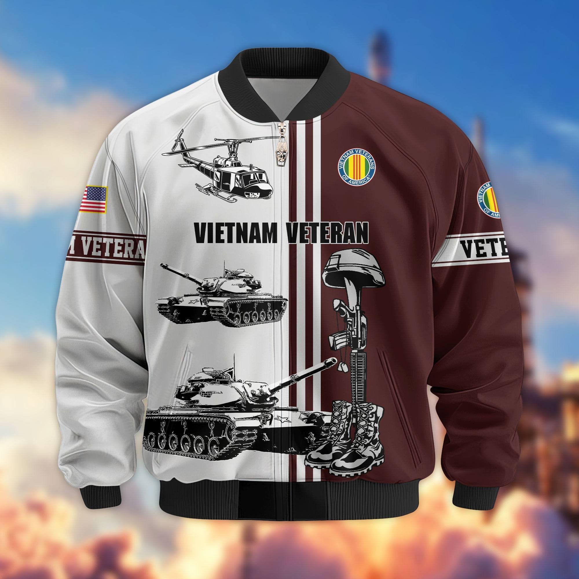 Premium US Veterans Bomber Jacket BPHN220111, Gifts For Dad, Gifts For US Veterans, Gifts For US Veterans, Gifts On Father's Day, Independence Day, Veterans Day.