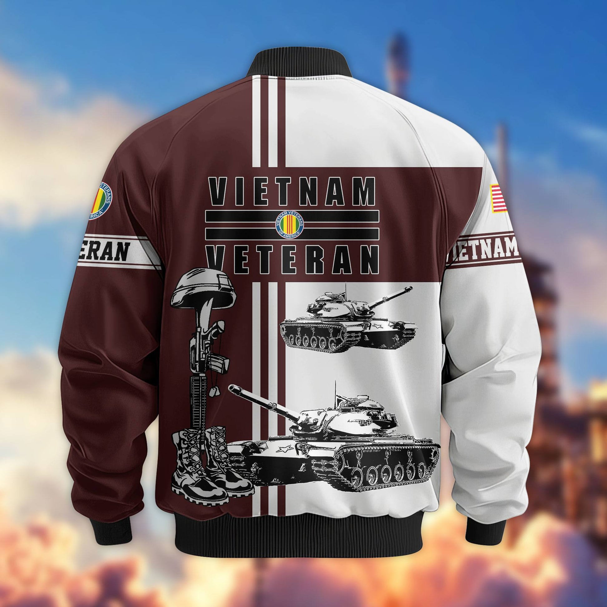 Premium US Veterans Bomber Jacket BPHN220111, Gifts For Dad, Gifts For US Veterans, Gifts For US Veterans, Gifts On Father's Day, Independence Day, Veterans Day.