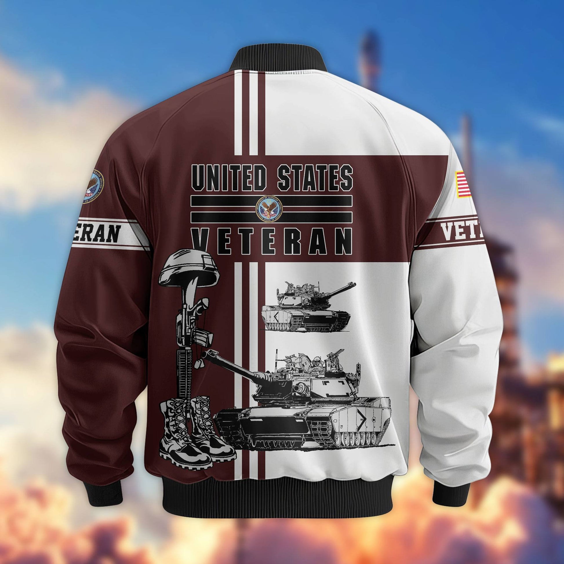 Premium US Veterans Bomber Jacket BPHN220111, Gifts For Dad, Gifts For US Veterans, Gifts For US Veterans, Gifts On Father's Day, Independence Day, Veterans Day.
