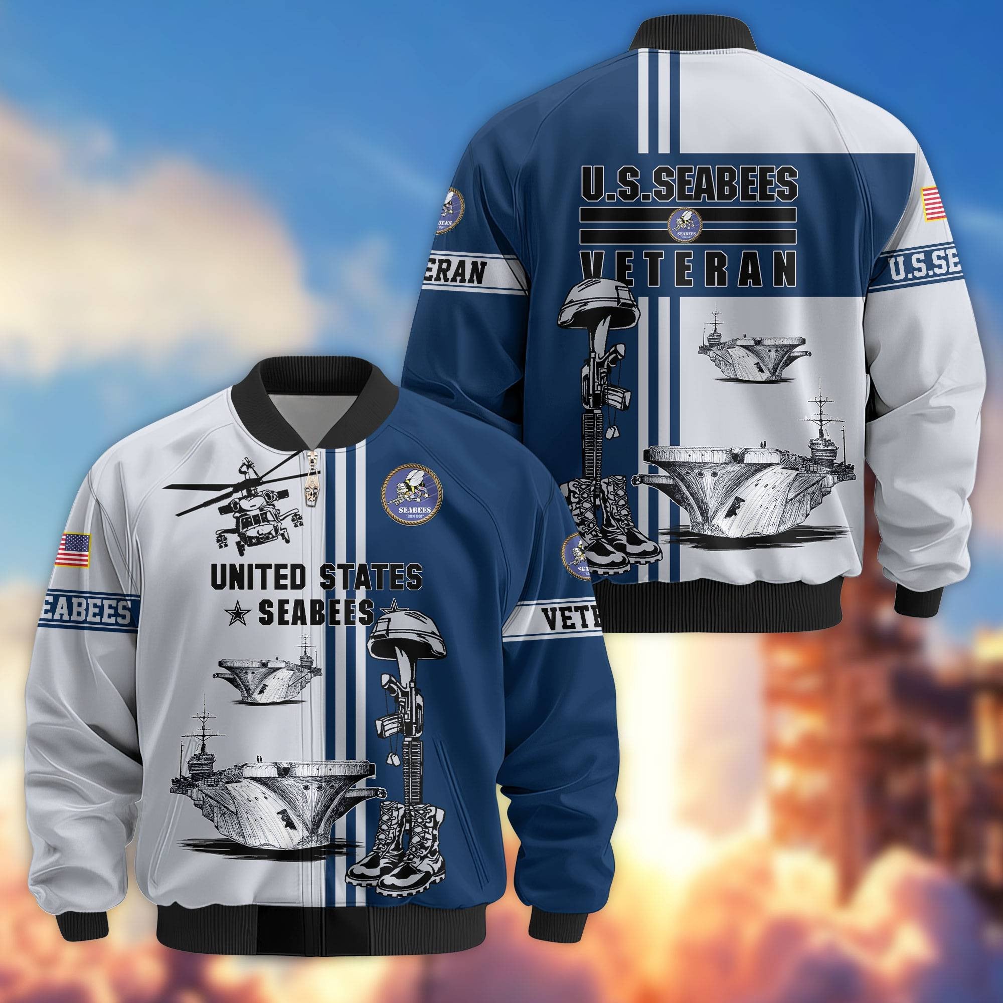 Premium US Veterans Bomber Jacket BPHN220111, Gifts For Dad, Gifts For US Veterans, Gifts For US Veterans, Gifts On Father's Day, Independence Day, Veterans Day.