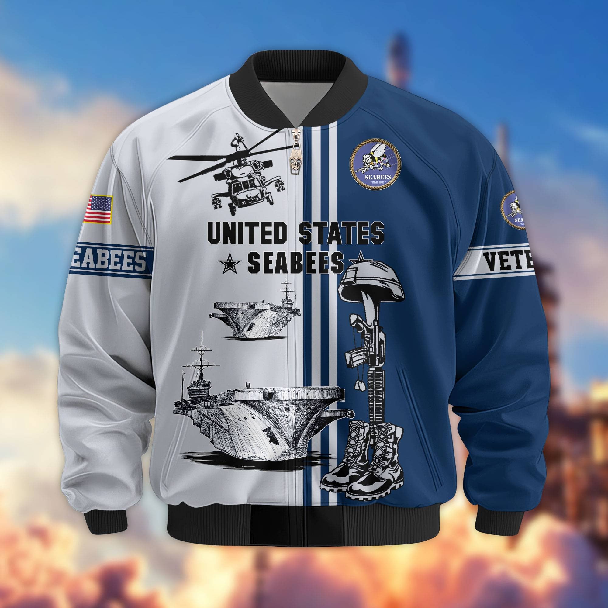 Premium US Veterans Bomber Jacket BPHN220111, Gifts For Dad, Gifts For US Veterans, Gifts For US Veterans, Gifts On Father's Day, Independence Day, Veterans Day.