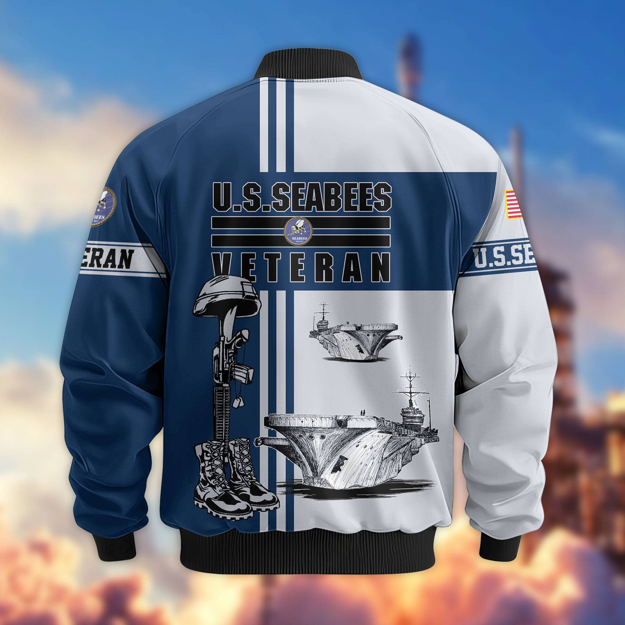 Premium US Veterans Bomber Jacket BPHN220111, Gifts For Dad, Gifts For US Veterans, Gifts For US Veterans, Gifts On Father's Day, Independence Day, Veterans Day.