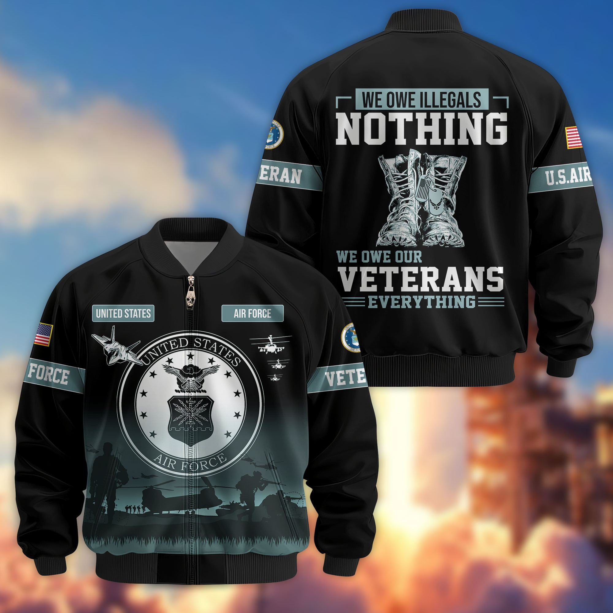 Premium US Veterans Bomber Jacket APHN311212, Gifts For Dad, Gifts For US Veterans, Gifts For US Veterans, Gifts On Father's Day, Independence Day, Veterans Day.