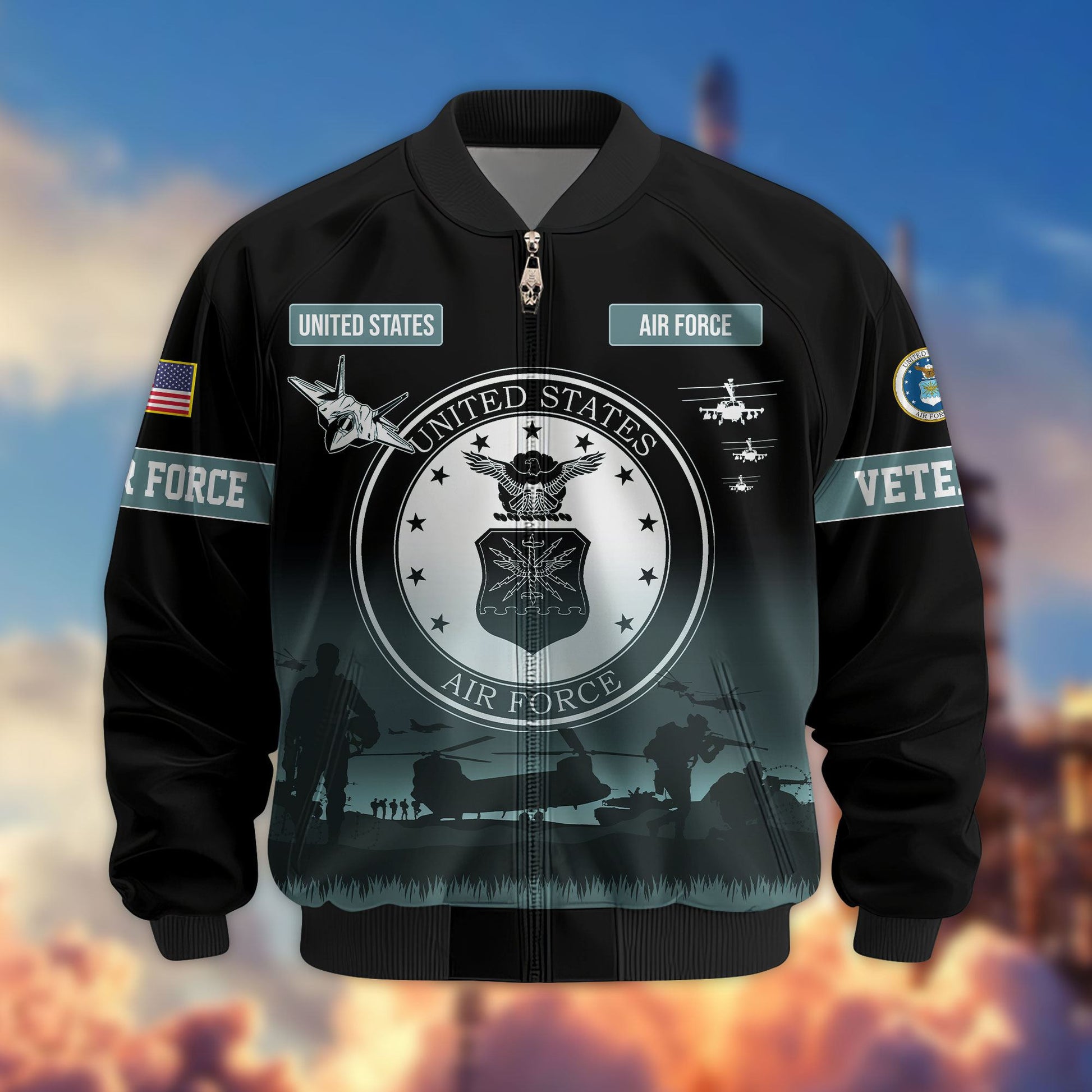 Premium US Veterans Bomber Jacket APHN311212, Gifts For Dad, Gifts For US Veterans, Gifts For US Veterans, Gifts On Father's Day, Independence Day, Veterans Day.