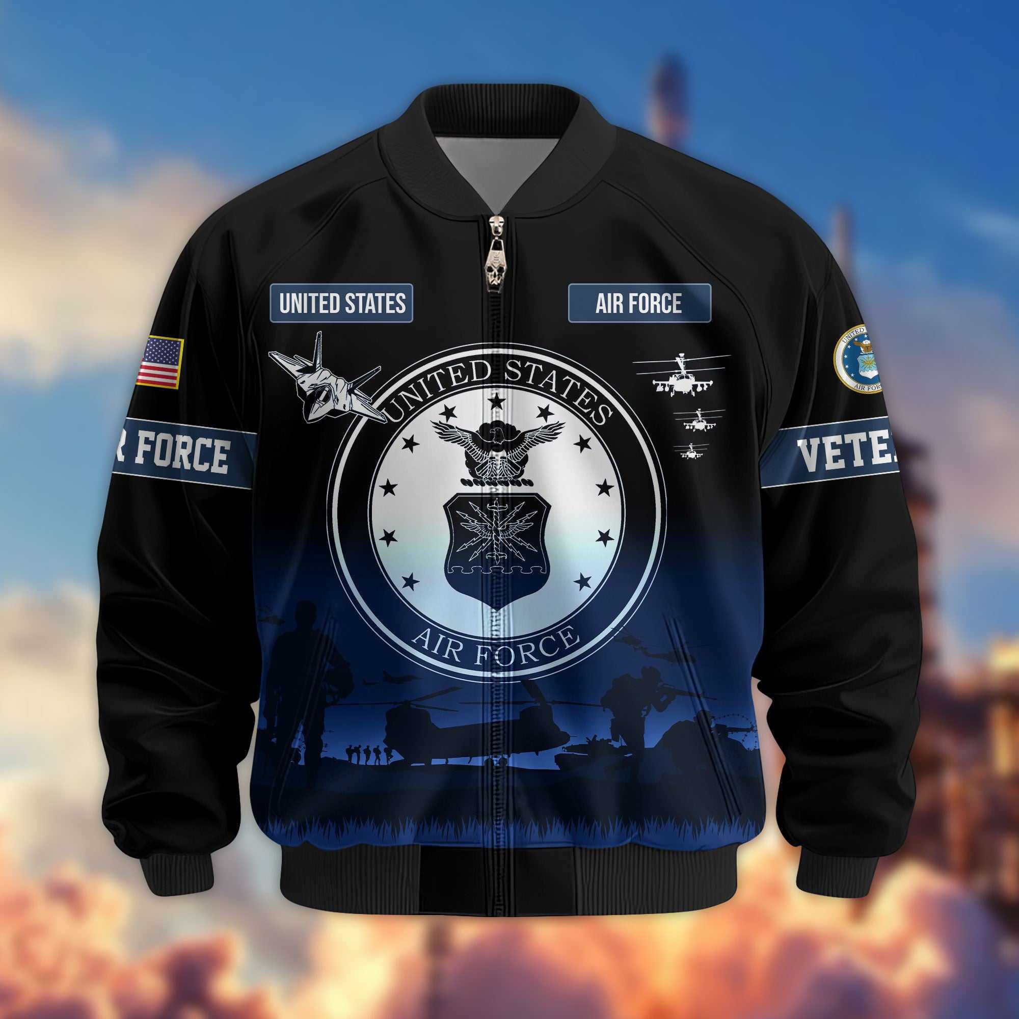 Premium US Veterans Bomber Jacket APHN311212, Gifts For Dad, Gifts For US Veterans, Gifts For US Veterans, Gifts On Father's Day, Independence Day, Veterans Day.