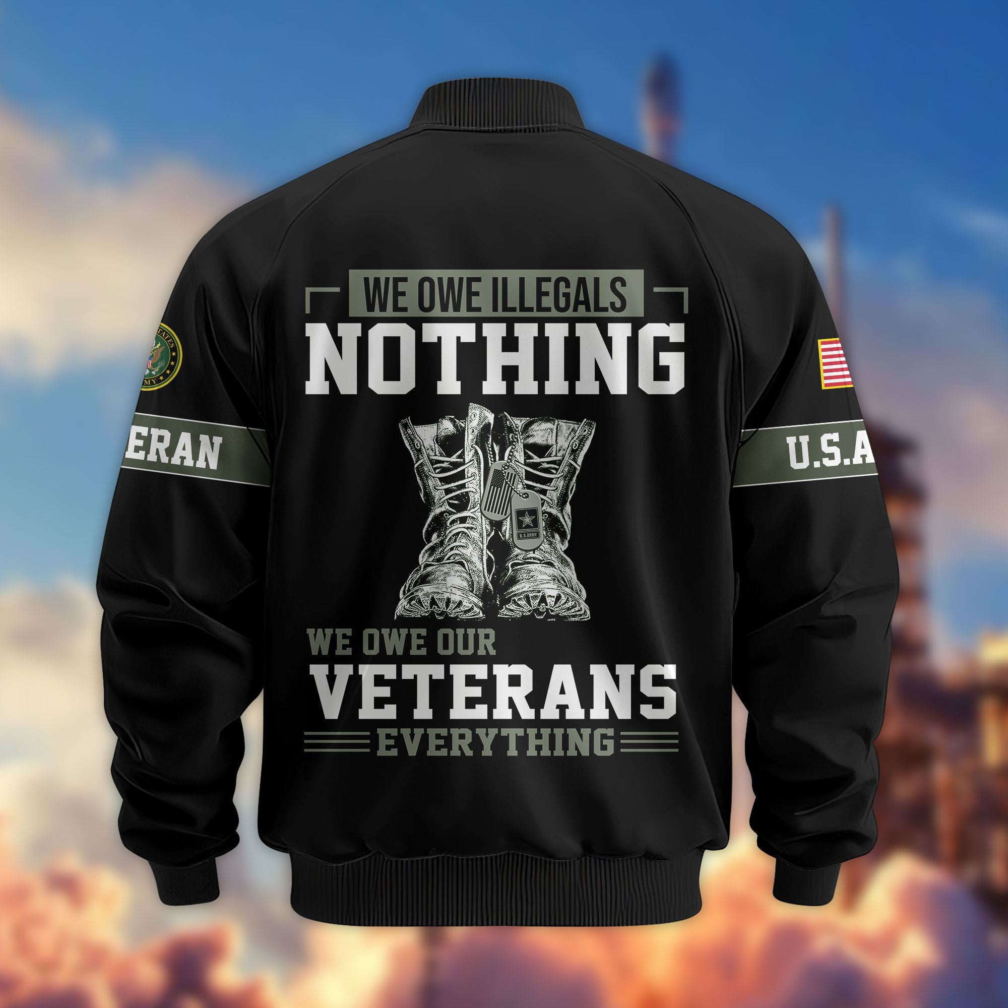Premium US Veterans Bomber Jacket APHN311212, Gifts For Dad, Gifts For US Veterans, Gifts For US Veterans, Gifts On Father's Day, Independence Day, Veterans Day.