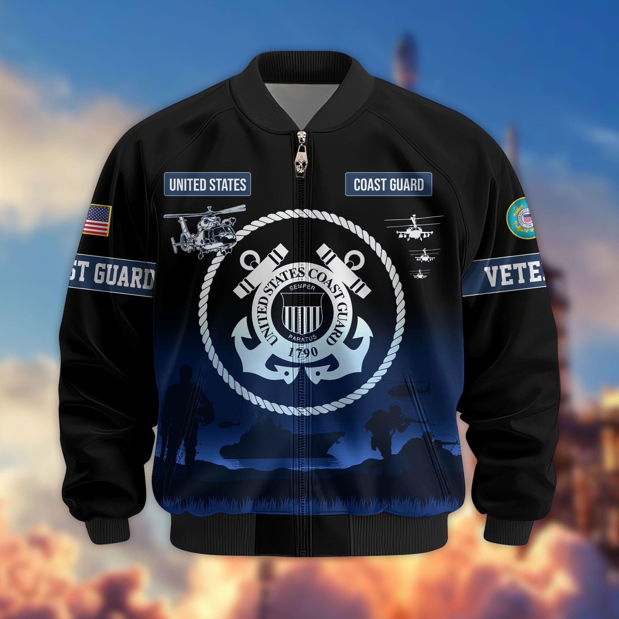 Premium US Veterans Bomber Jacket APHN311212, Gifts For Dad, Gifts For US Veterans, Gifts For US Veterans, Gifts On Father's Day, Independence Day, Veterans Day.