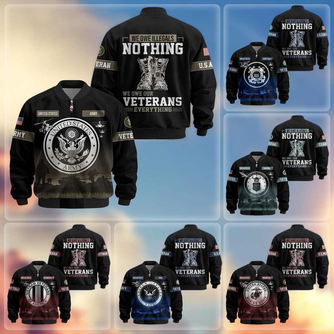Premium US Veterans Bomber Jacket APHN311212, Gifts For Dad, Gifts For US Veterans, Gifts For US Veterans, Gifts On Father's Day, Independence Day, Veterans Day.