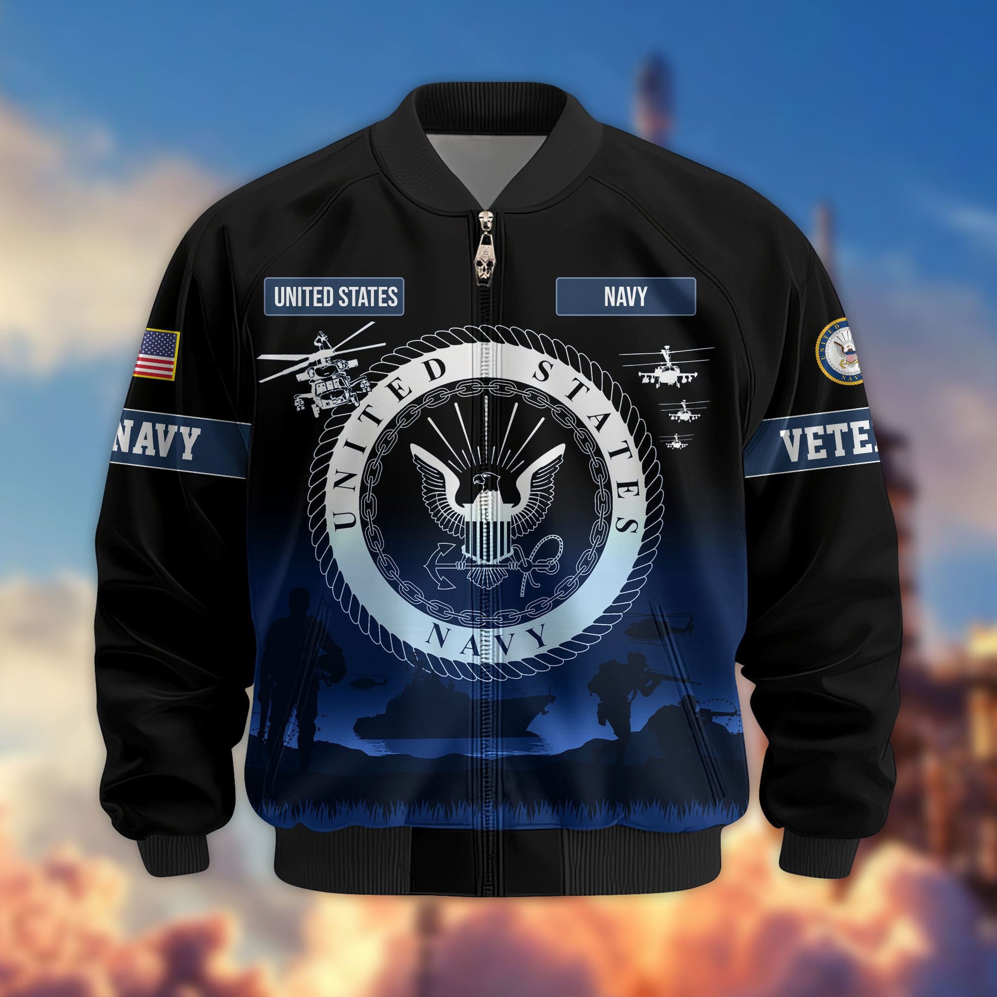 Premium US Veterans Bomber Jacket APHN311212, Gifts For Dad, Gifts For US Veterans, Gifts For US Veterans, Gifts On Father's Day, Independence Day, Veterans Day.