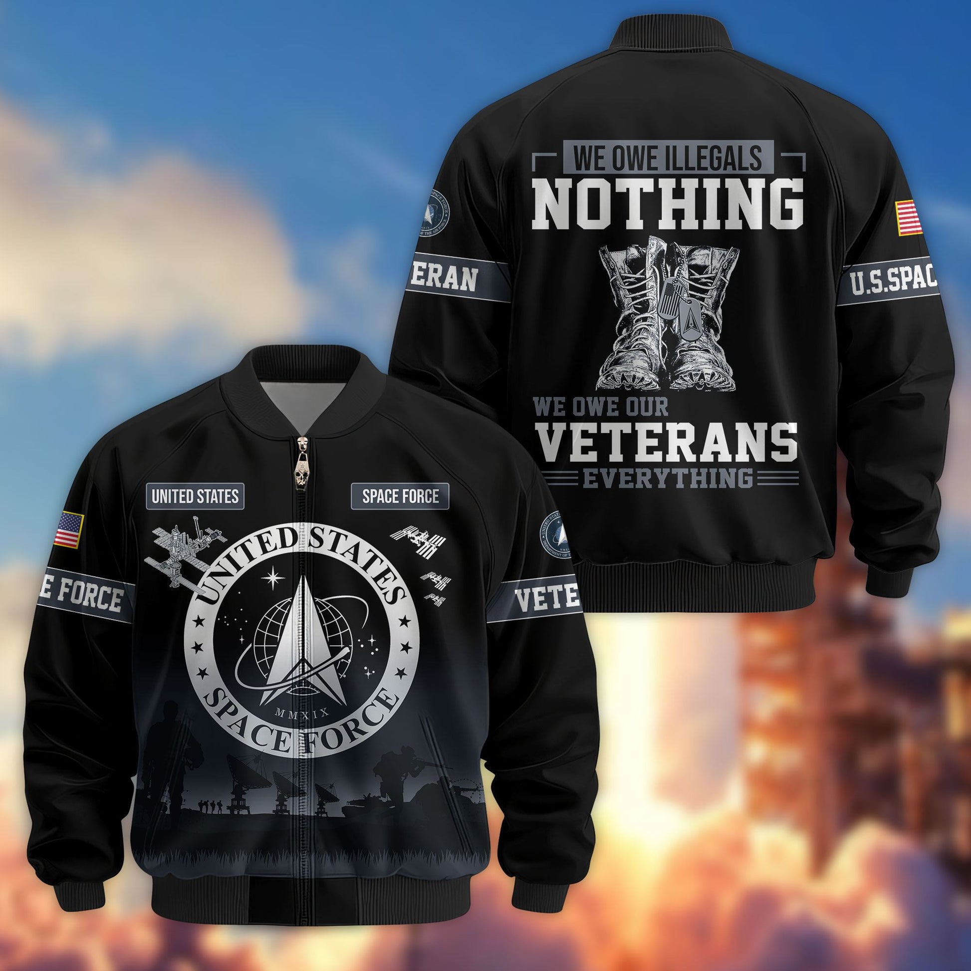 Premium US Veterans Bomber Jacket APHN311212, Gifts For Dad, Gifts For US Veterans, Gifts For US Veterans, Gifts On Father's Day, Independence Day, Veterans Day.