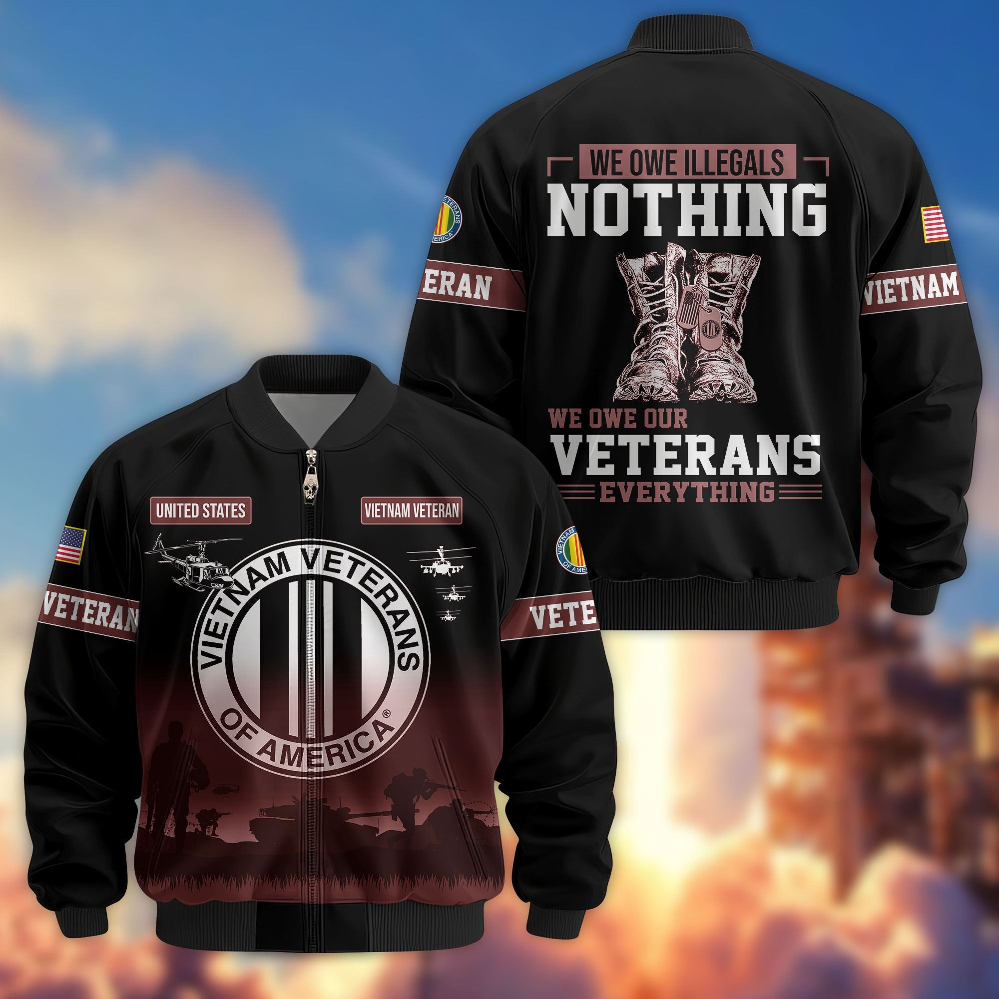 Premium US Veterans Bomber Jacket APHN311212, Gifts For Dad, Gifts For US Veterans, Gifts For US Veterans, Gifts On Father's Day, Independence Day, Veterans Day.