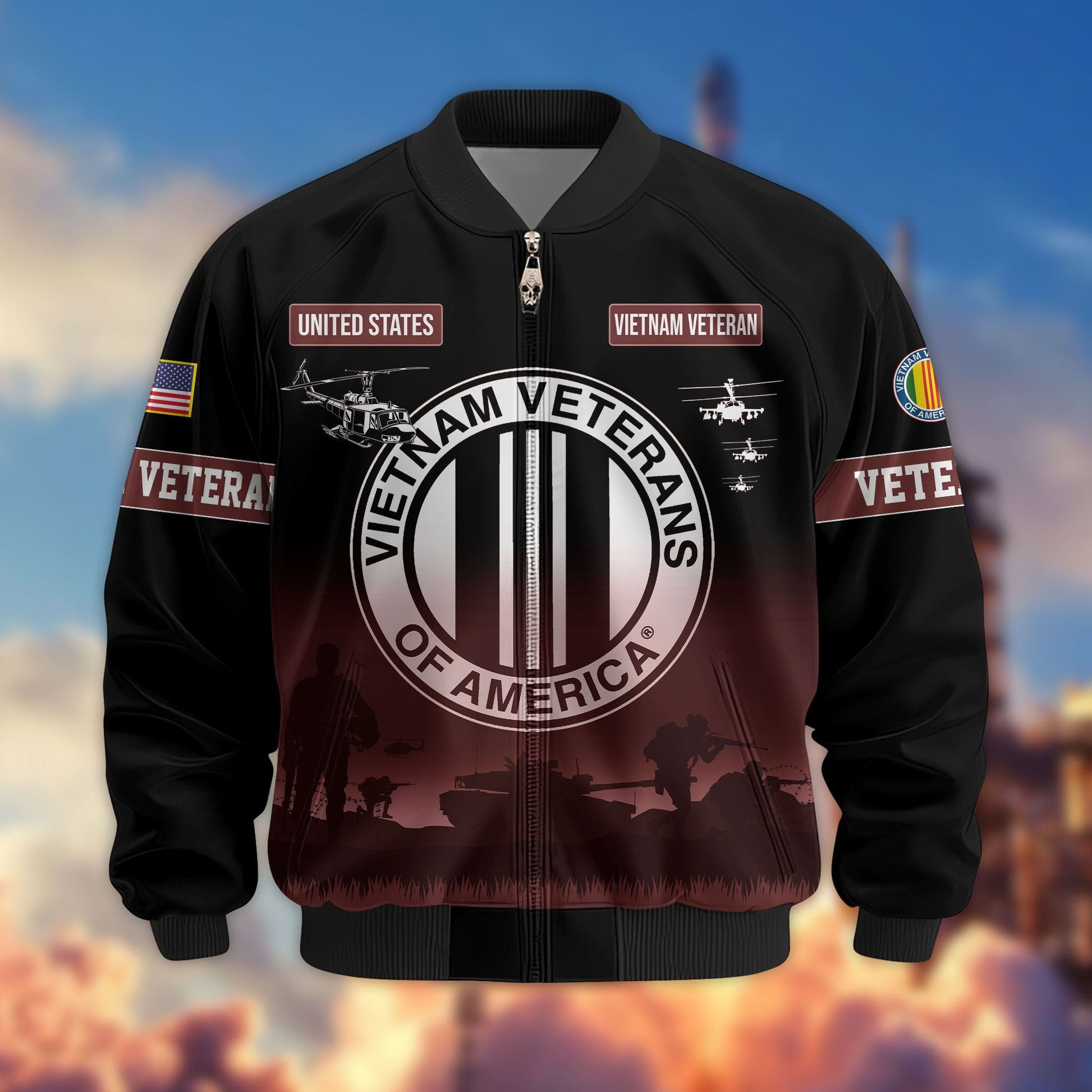 Premium US Veterans Bomber Jacket APHN311212, Gifts For Dad, Gifts For US Veterans, Gifts For US Veterans, Gifts On Father's Day, Independence Day, Veterans Day.