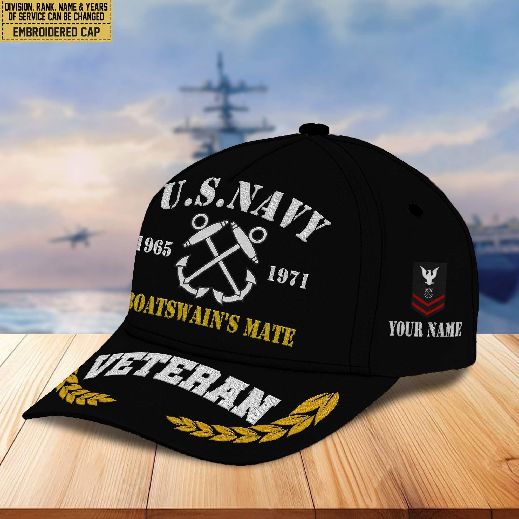 Premium Custom US Navy Embroidered Cap VPVC301702, Hat for Navy Veteran, Gifts For Dad, Gifts On Father's Day, Independence Day, Veterans Day.